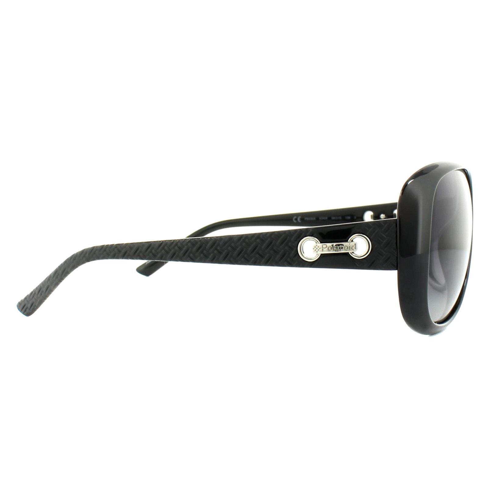 Polaroid Butterfly Womens Black Grey Gradient Polarized Sunglasses 4/4