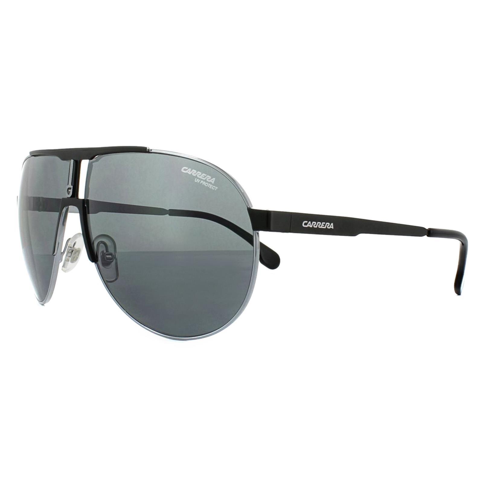 Carrera Aviator Unisex Ruthenium Matt Black Grey Blue Sunglasses 2/4
