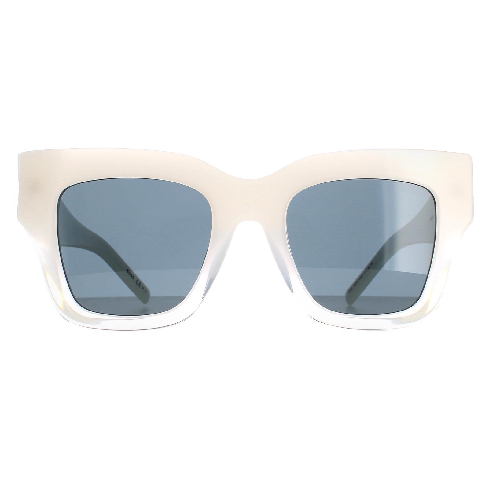 Hugo Boss Square Womens Shaded Ivory Grey Sunglasses 1/4