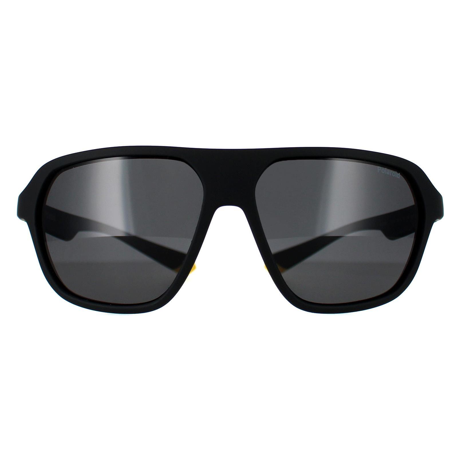 Polaroid Rectangle Unisex Matte Black Yellow Grey Polarized PLD 2152/S 1/4