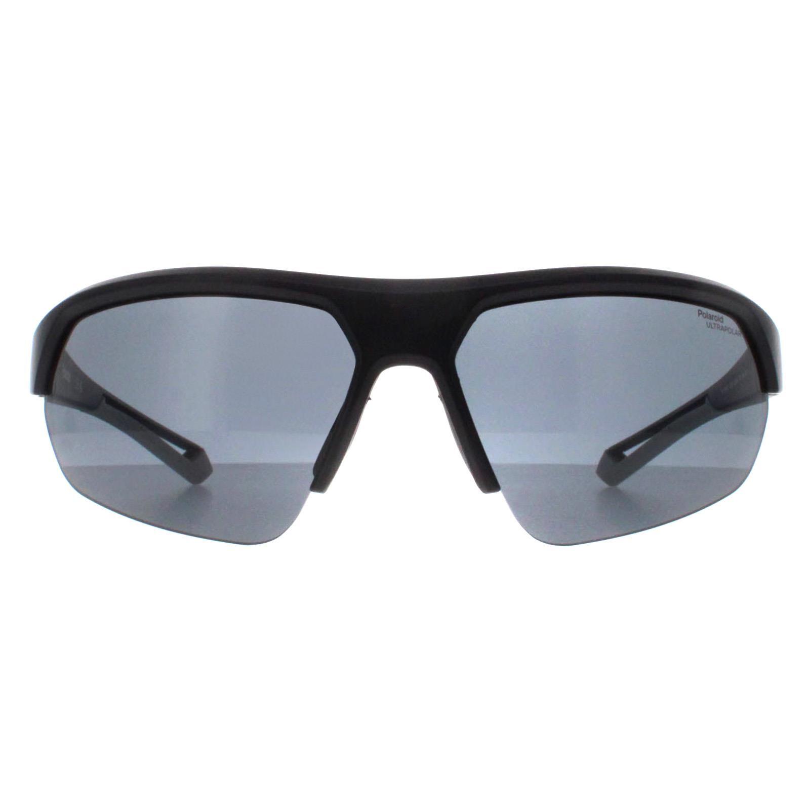 POLAROID Polaroid Rectangle Unisex Matte Black Grey Polarized High Contrast PLD 7048/S