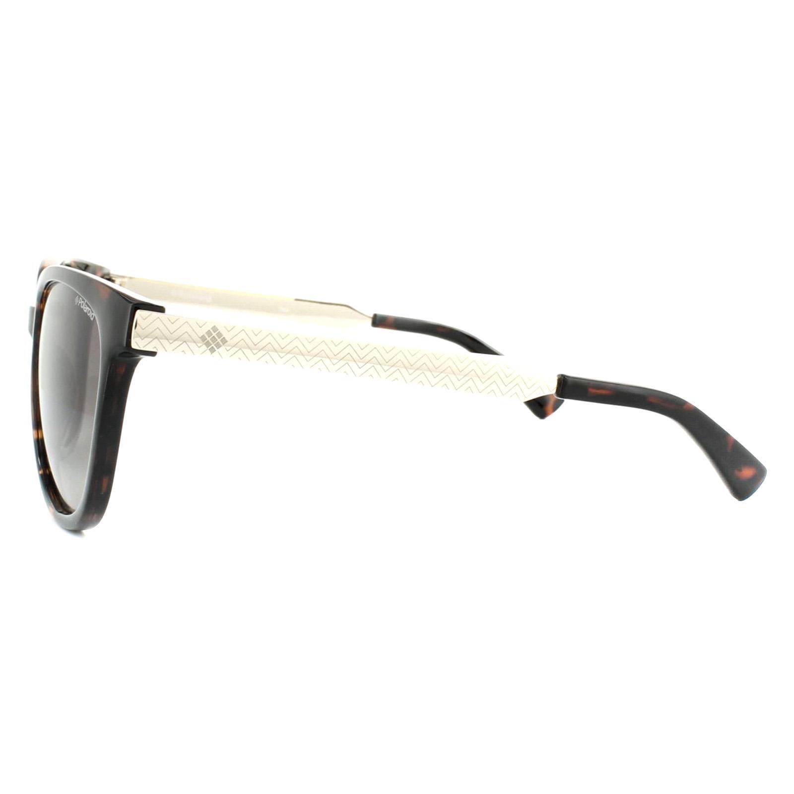 Polaroid Cat Eye Womens Havana Gold Brown Polarized Sunglasses 3/4
