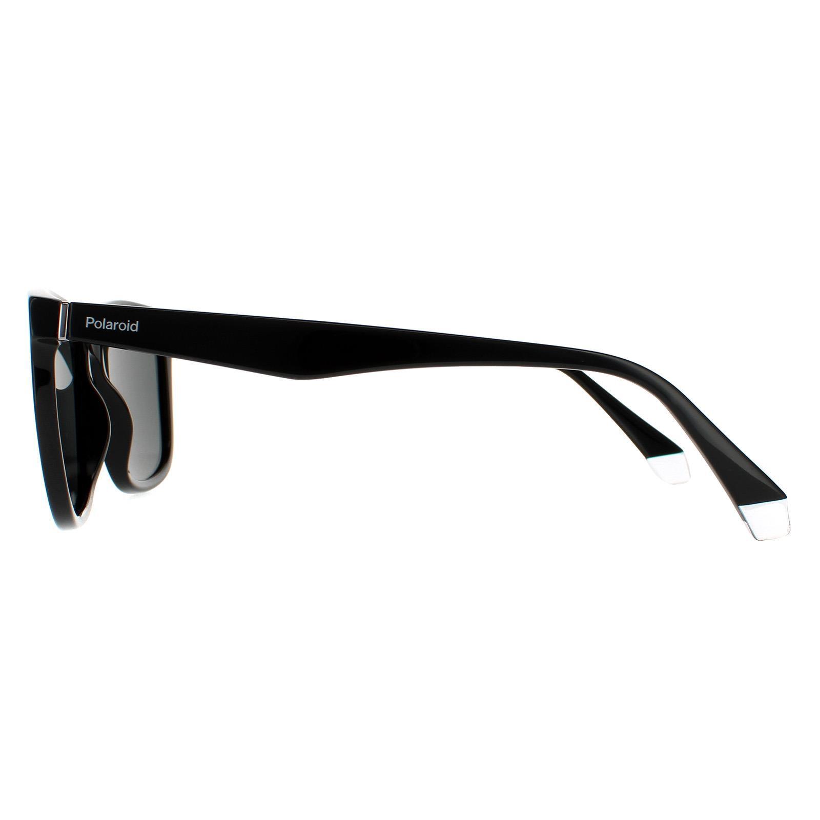 Polaroid Square Unisex Black Grey Polarized Sunglasses 3/4
