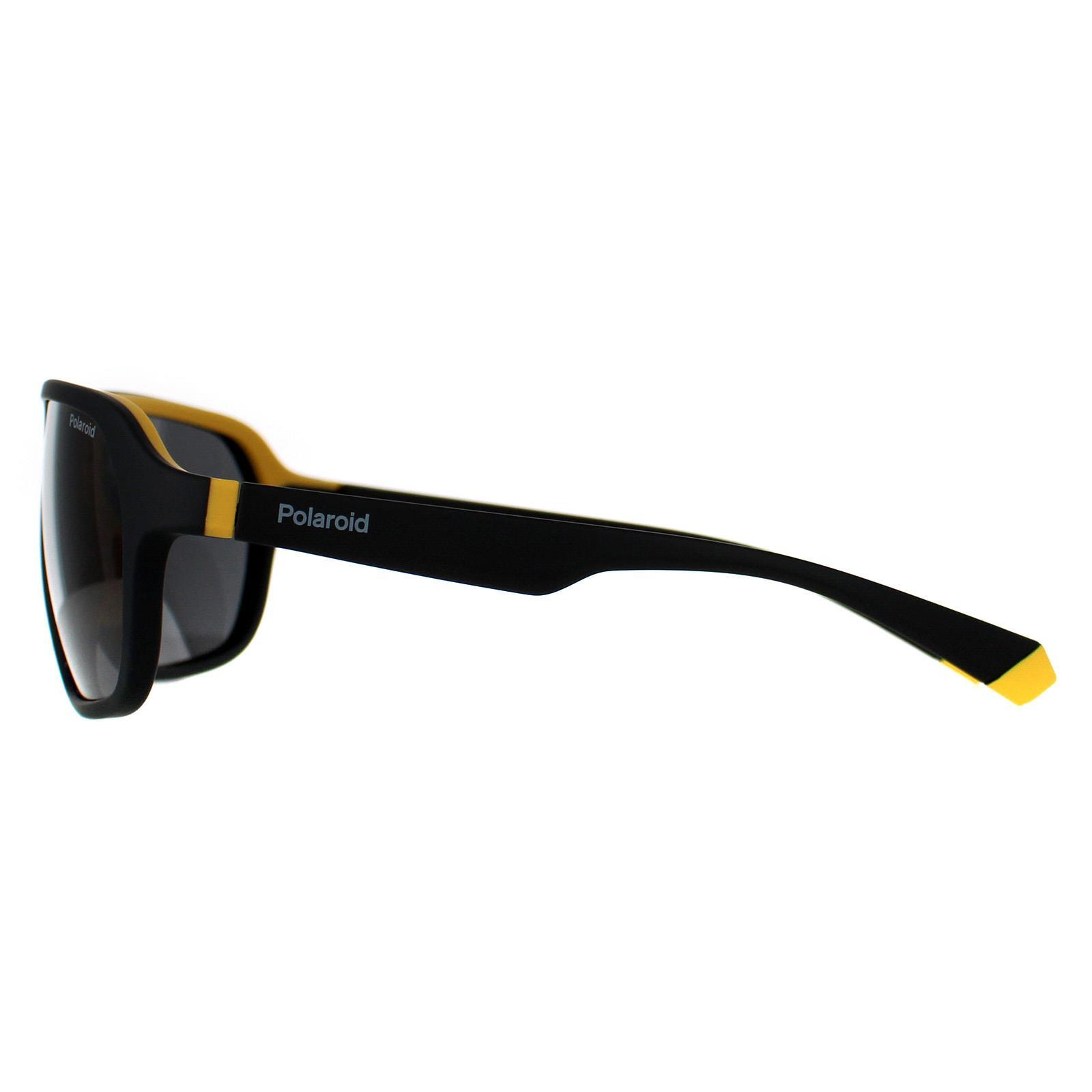 Polaroid Rectangle Unisex Matte Black Yellow Grey Polarized PLD 2152/S 3/4