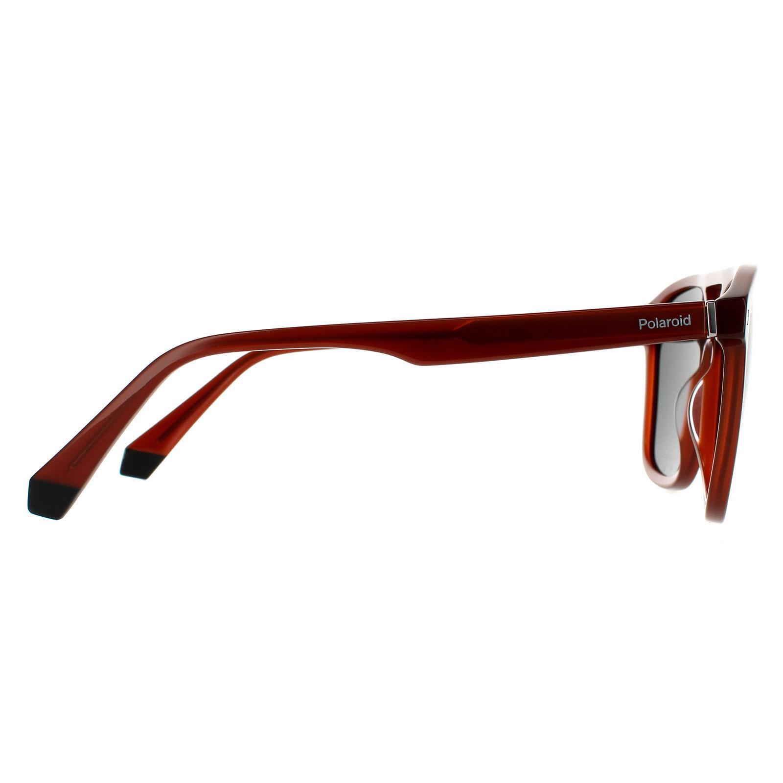 Polaroid Aviator Mens Brown Grey Polarized Sunglasses 4/4