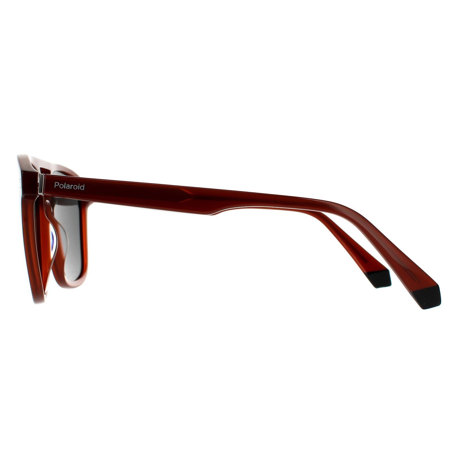 Polaroid Aviator Mens Brown Grey Polarized Sunglasses 3/4
