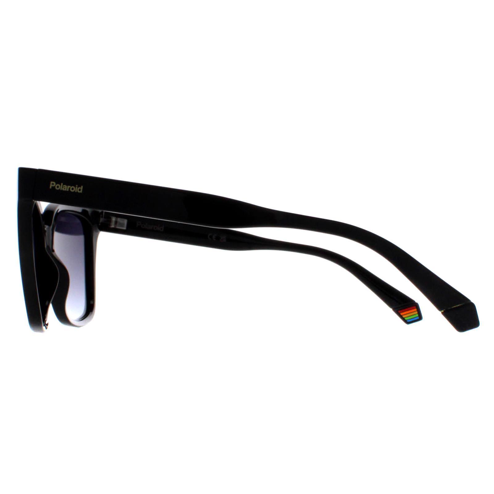 Polaroid Cat Eye Womens Black Grey Gradient Polarized PLD 6192/S 3/4