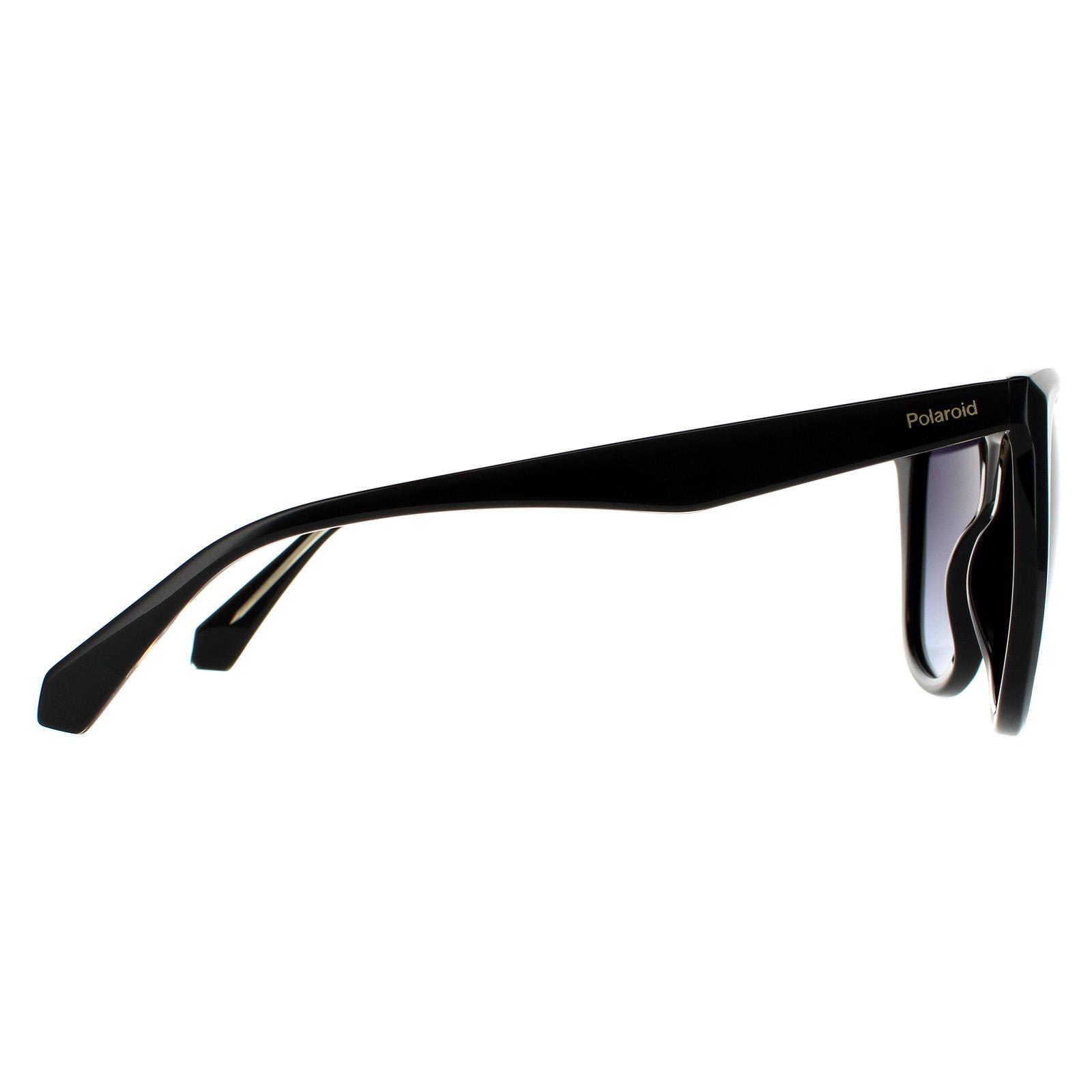 Polaroid Square Womens Black Grey Gradient Polarized Sunglasses 4/4