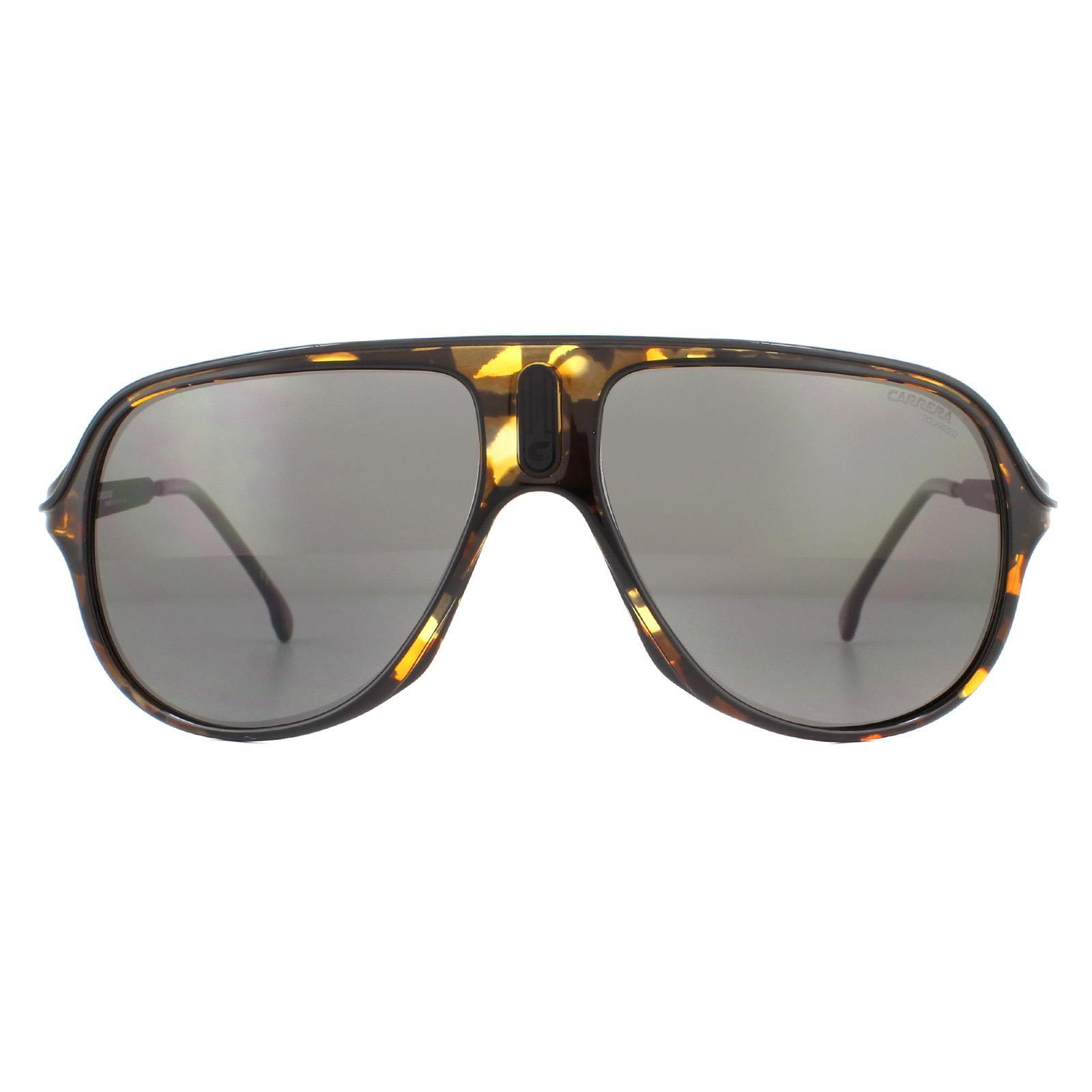 Carrera Aviator Unisex Havana Grey Polarized Sunglasses 1/4