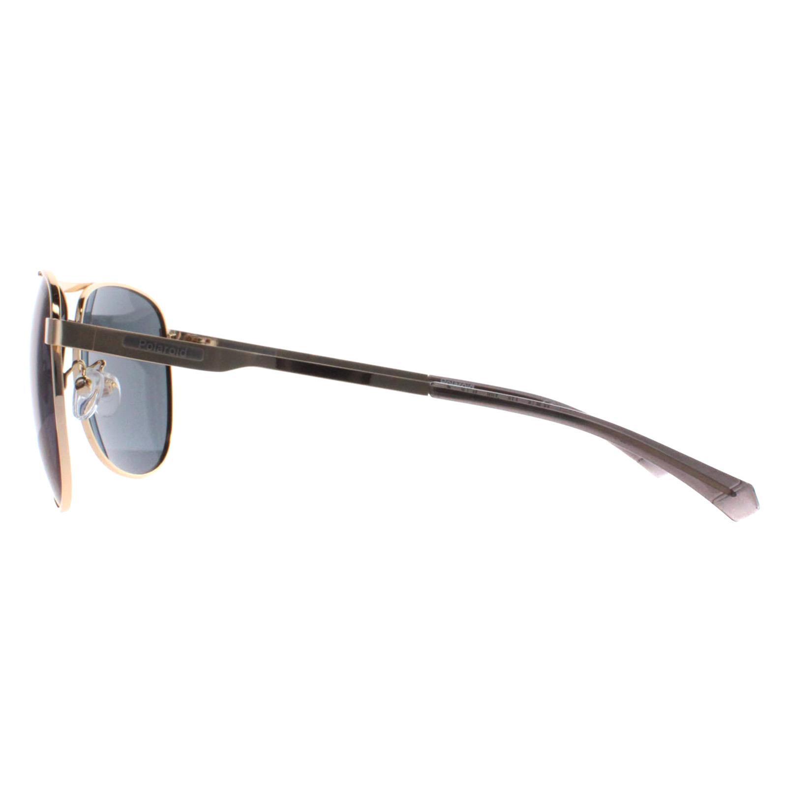 Polaroid Aviator Mens Gold Blue Mirror Polarized PLD 2160/G/S/X 3/4