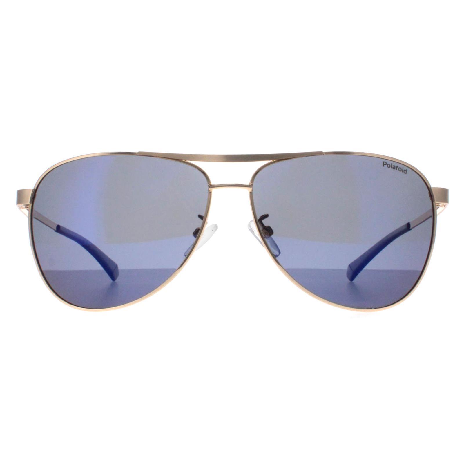 Polaroid Aviator Mens Gold Blue Mirror Polarized PLD 2160/G/S/X 1/4