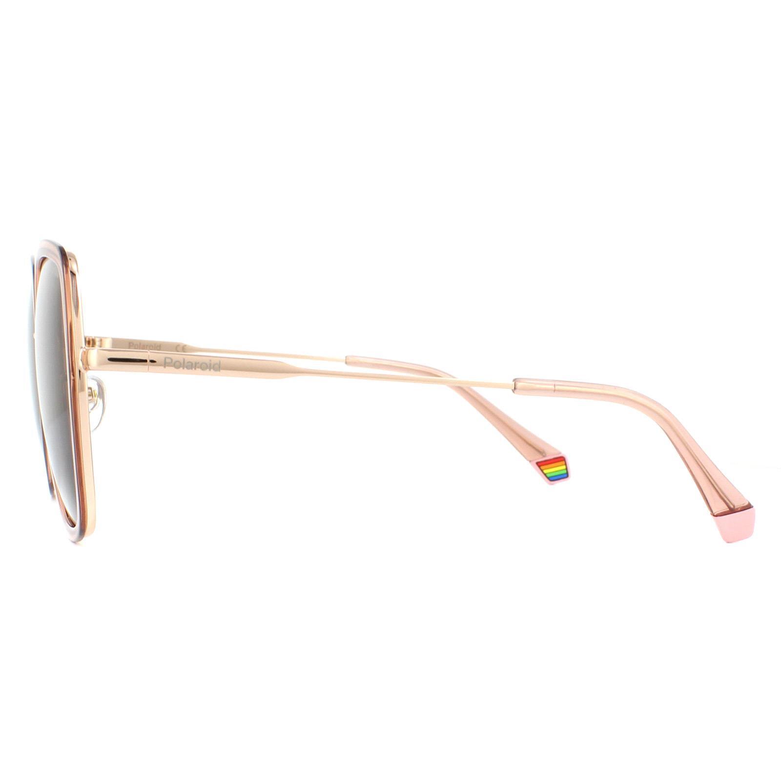 Polaroid Square Womens Pink Bronze Polarized Sunglasses 3/4