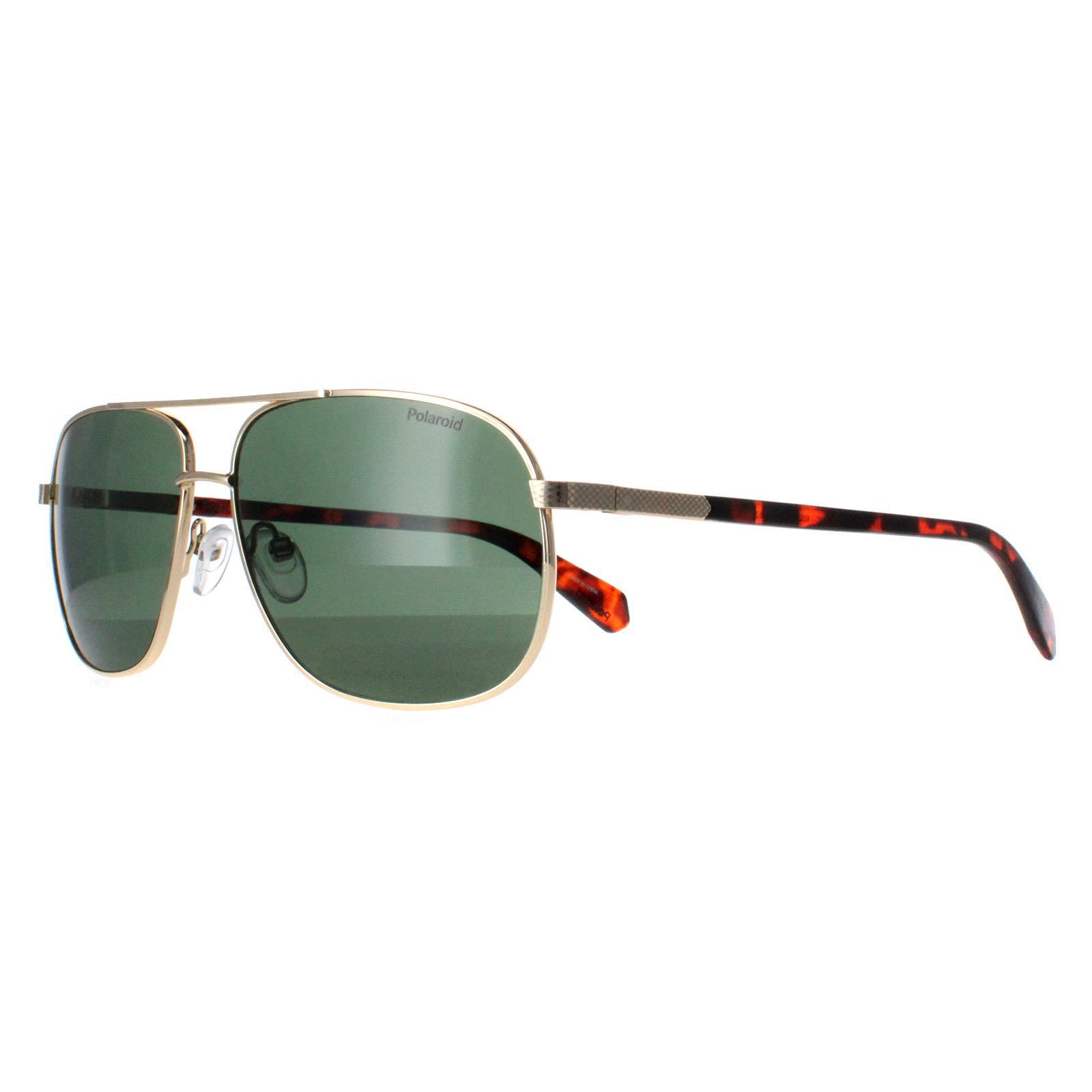 Polaroid Aviator Mens Gold Green Polarized PLD 2074/S/X 2/4