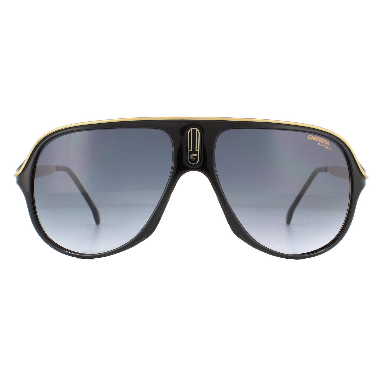 Carrera Aviator Unisex Black Dark Grey Gradient Sunglasses 1/4