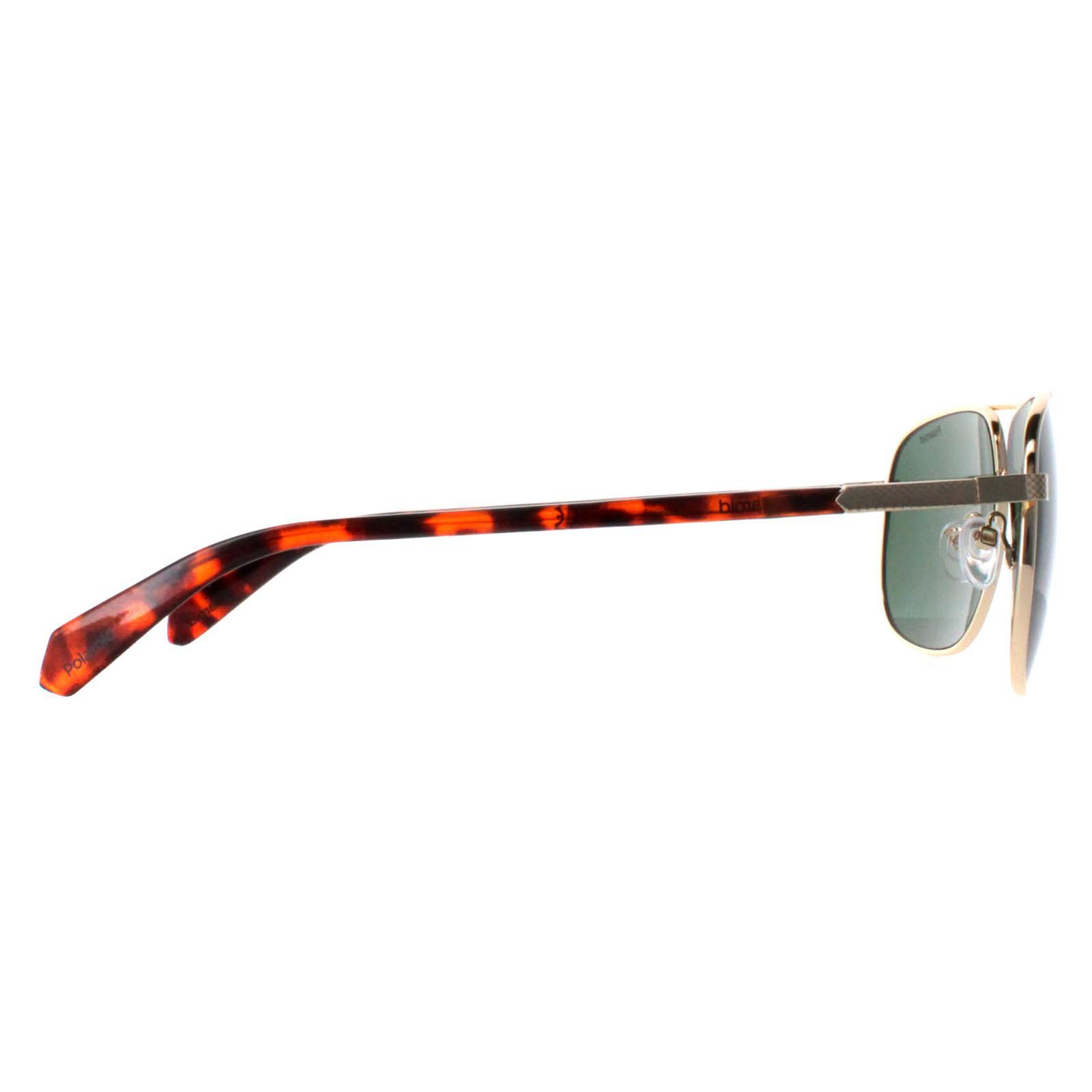 Polaroid Aviator Mens Gold Green Polarized PLD 2074/S/X 4/4
