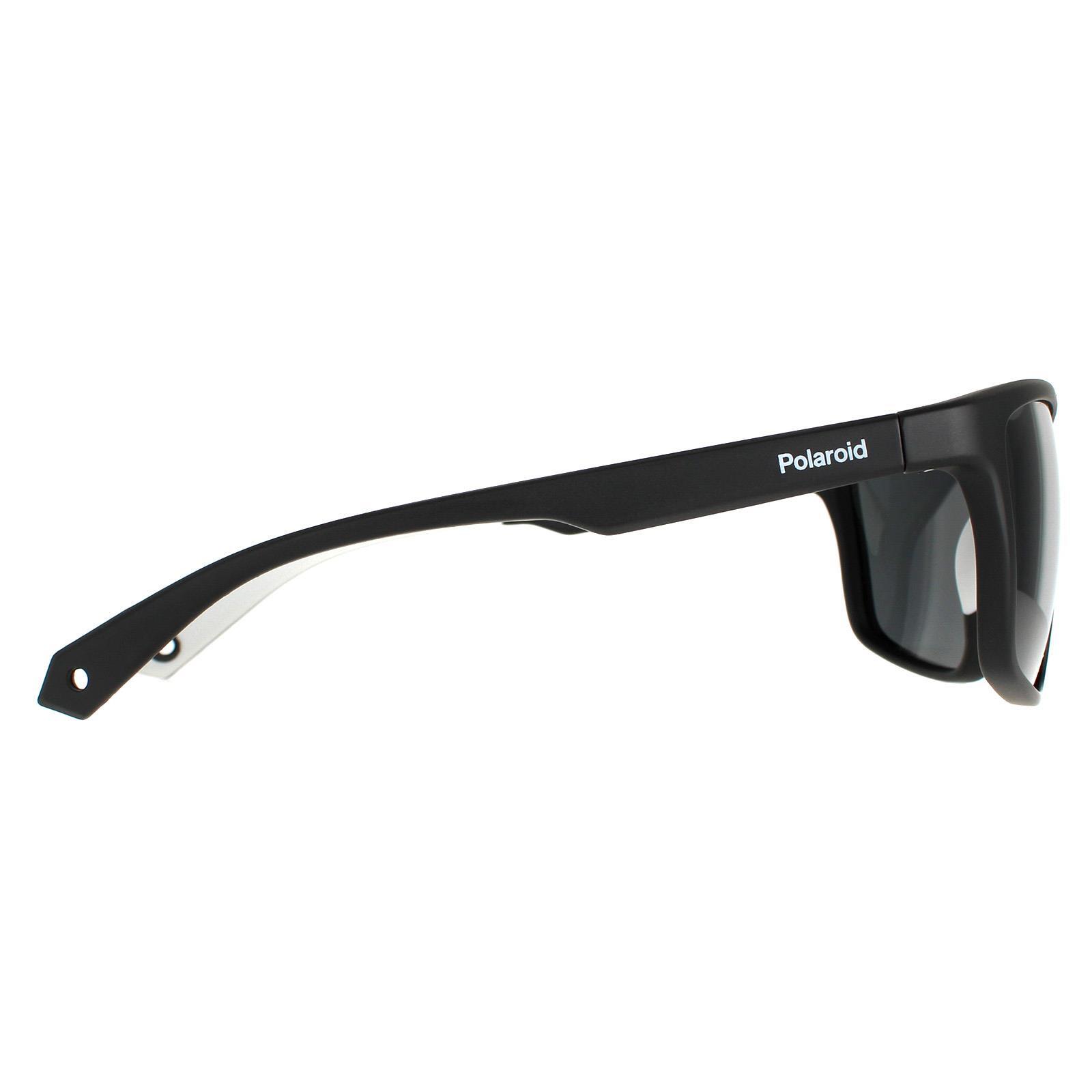 Polaroid Wrap Mens Black Grey Grey Polarized Sunglasses 4/4