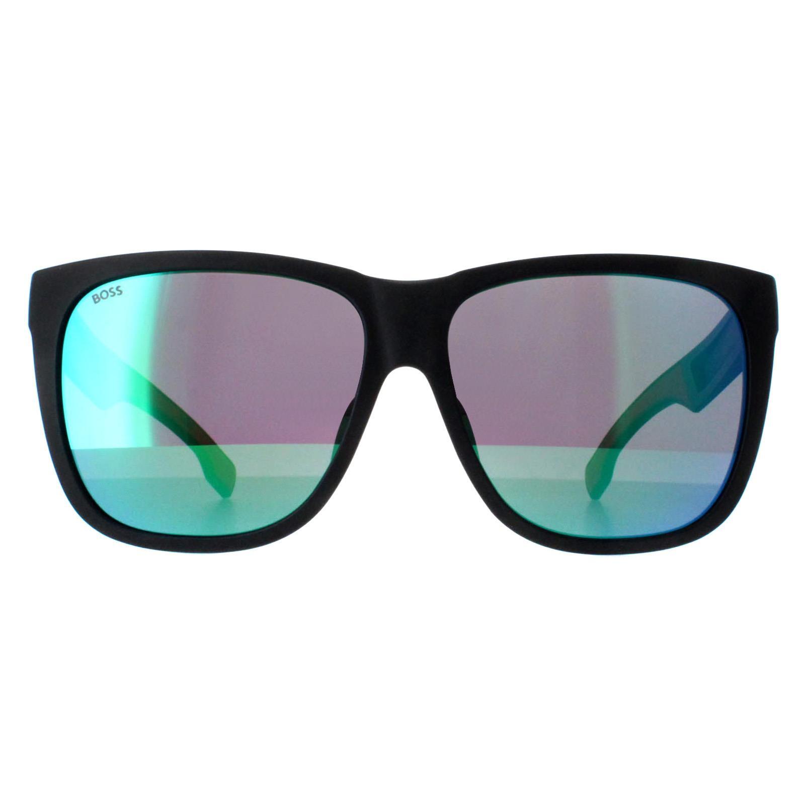 Hugo Boss Square Mens Matte Black Red Green Multilayer BOSS 1453/F/S 1/4
