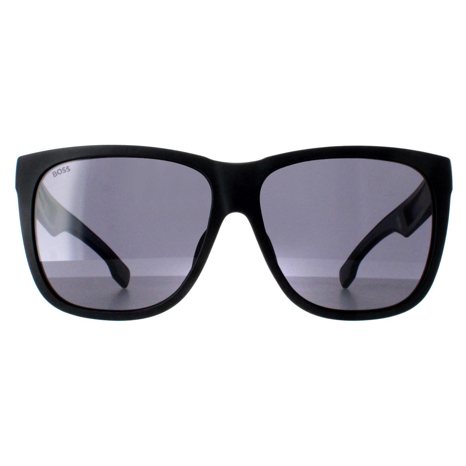 HUGO BOSS Hugo Boss Square Mens Matte Black Grey Dark Grey BOSS 1453/F/S