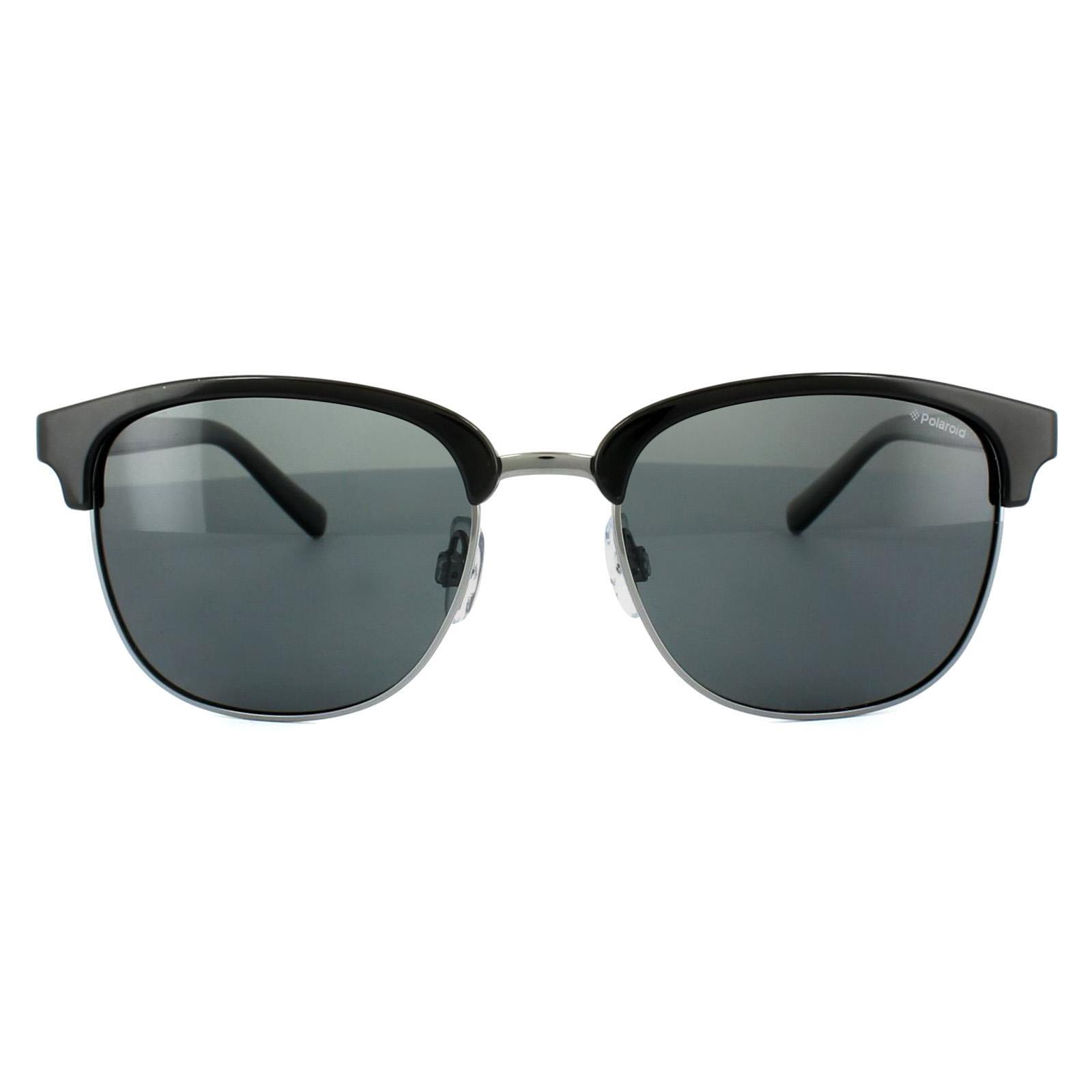 POLAROID Polaroid Round Unisex Dark Ruthenium Grey Grey Polarized Sunglasses