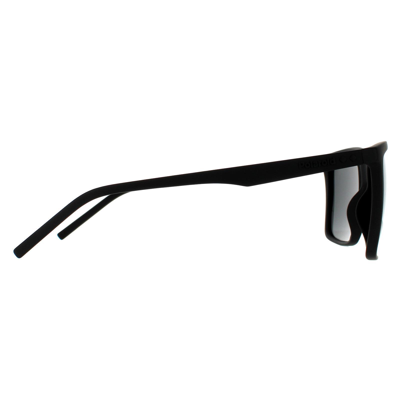 Lunettes de soleil Polaroid Rectangulaires Noires Grises Polarisées 4/4