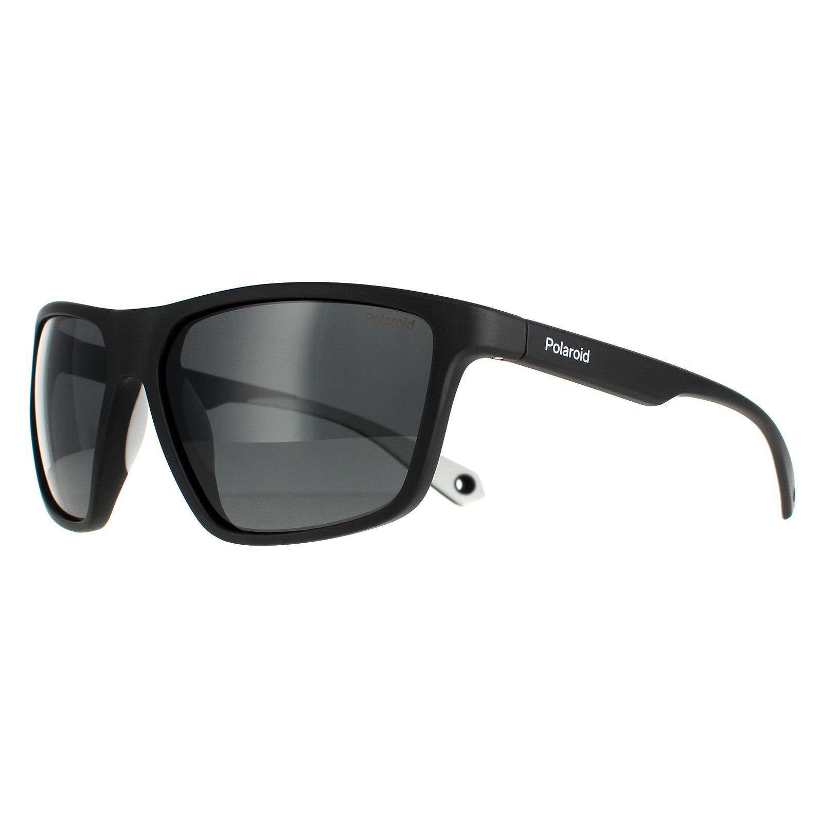 Polaroid Wrap Mens Black Grey Grey Polarized Sunglasses 2/4