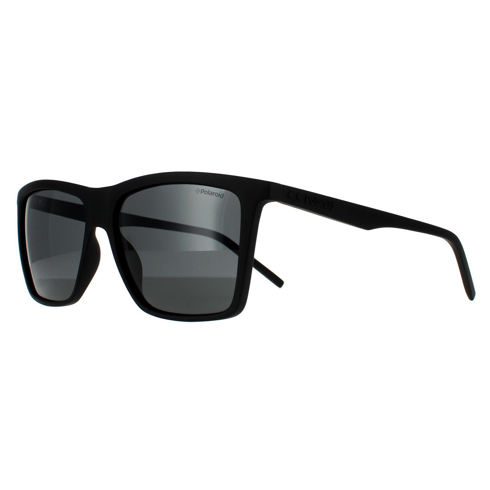Lunettes de soleil Polaroid Rectangulaires Noires Grises Polarisées 2/4