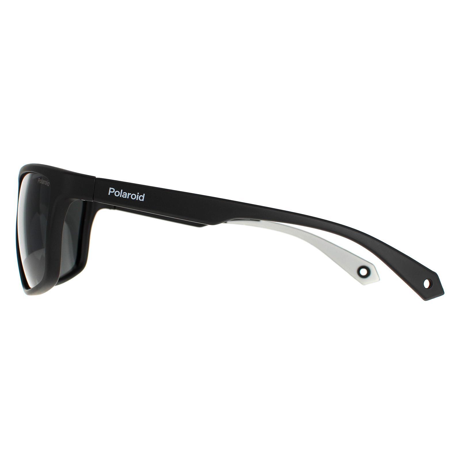 Polaroid Wrap Mens Black Grey Grey Polarized Sunglasses 3/4