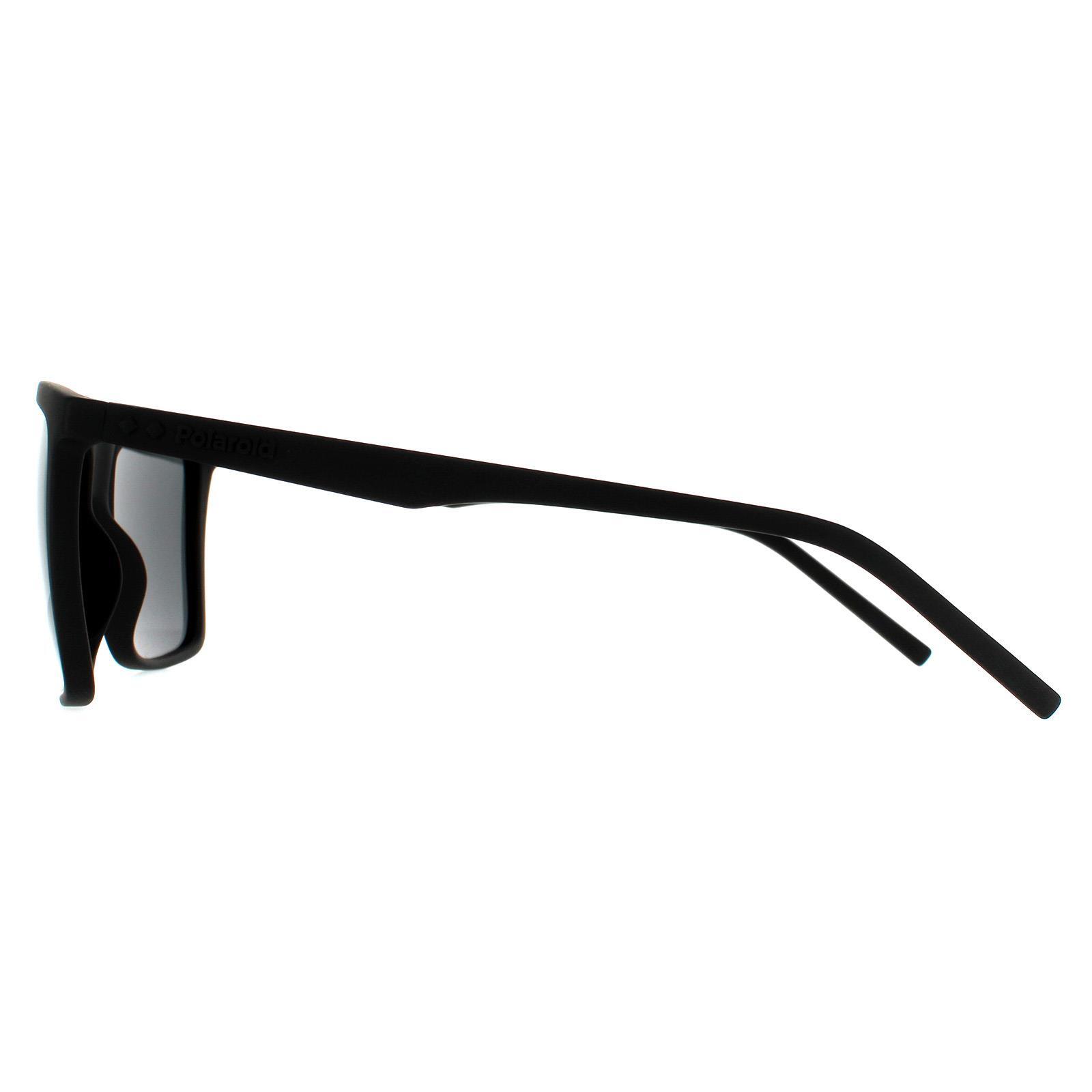 Lunettes de soleil Polaroid Rectangulaires Noires Grises Polarisées 3/4