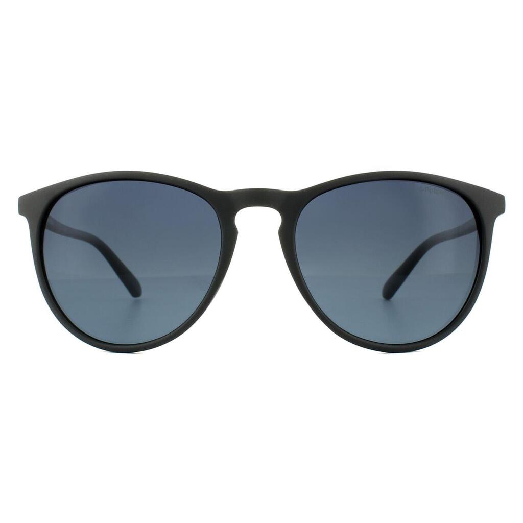 Polaroid Cat Eye Womens Matt Black Grey Gradient Polarized Sunglasses