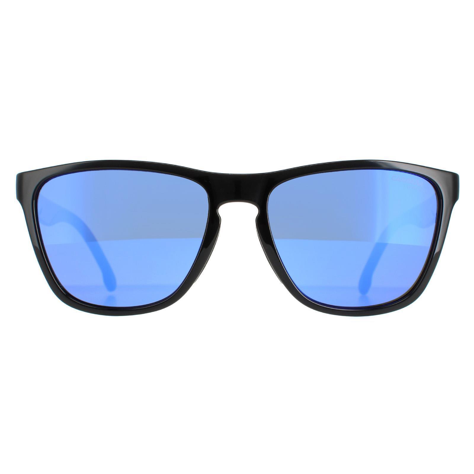 Carrera Square Unisex Black Blue Blue Mirror Sunglasses 1/4