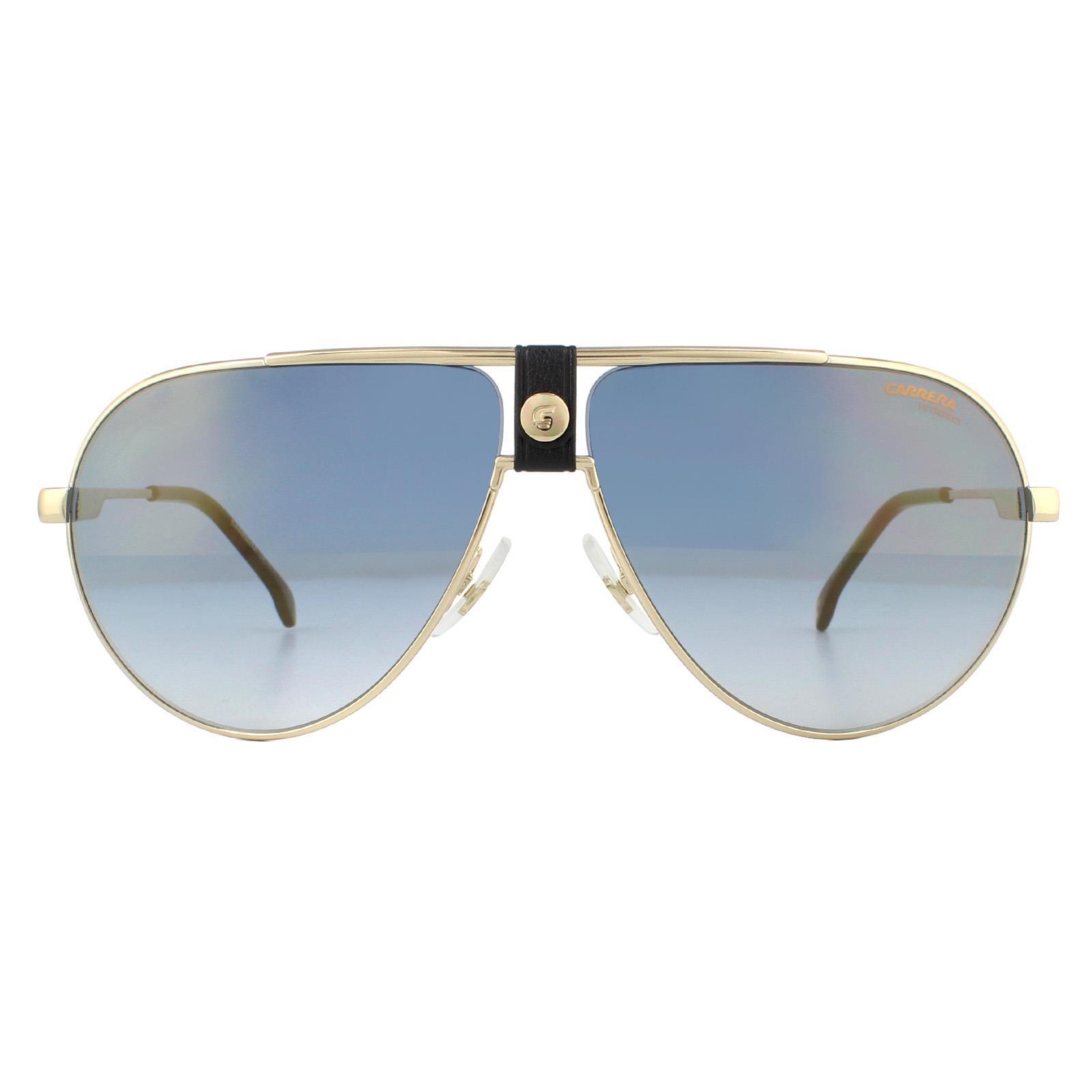 CARRERA Carrera Aviator Mens Black Gold Blue Gold Gradient Mirror Sunglasses