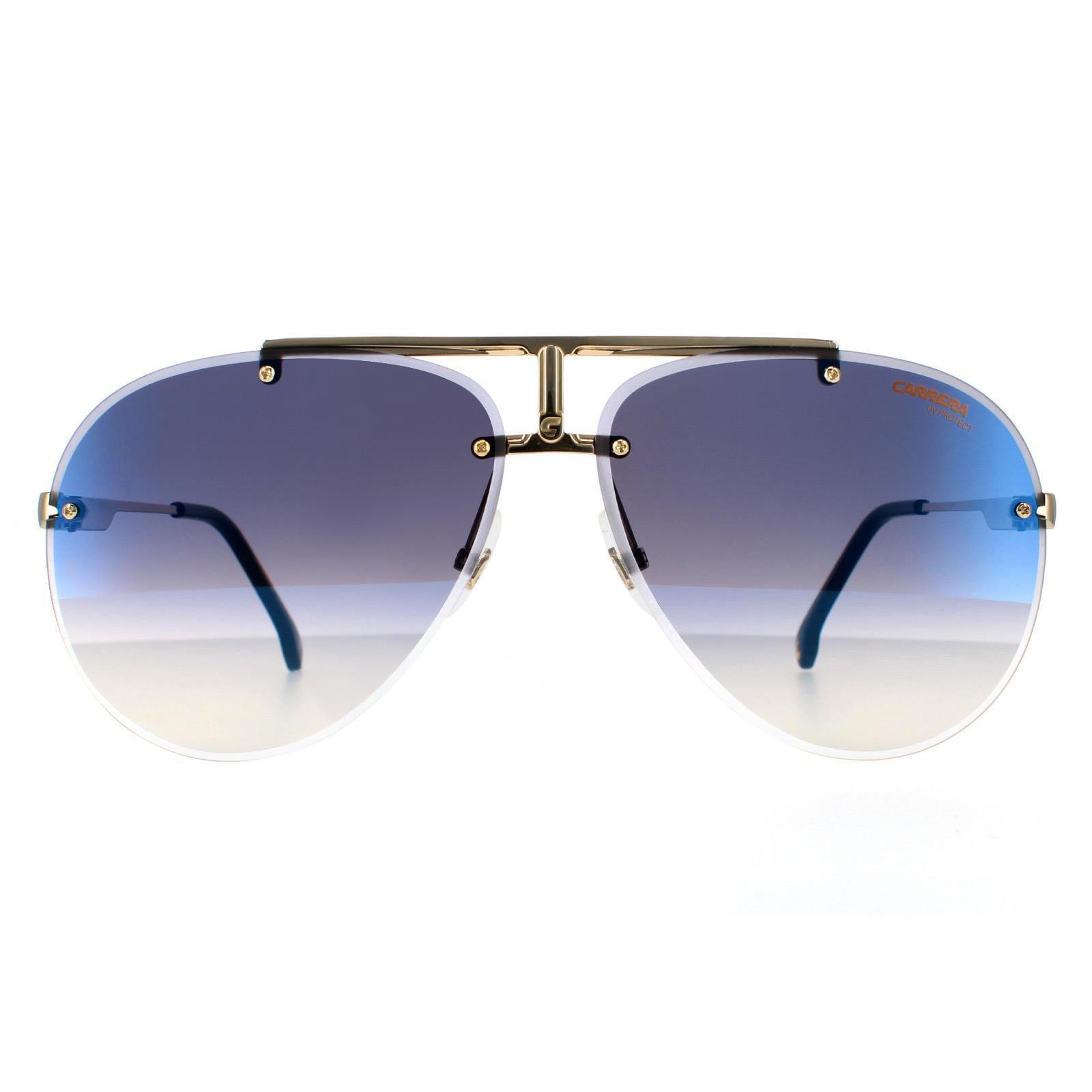 CARRERA Carrera Aviator Mens Black Gold Blue Mirror Sunglasses