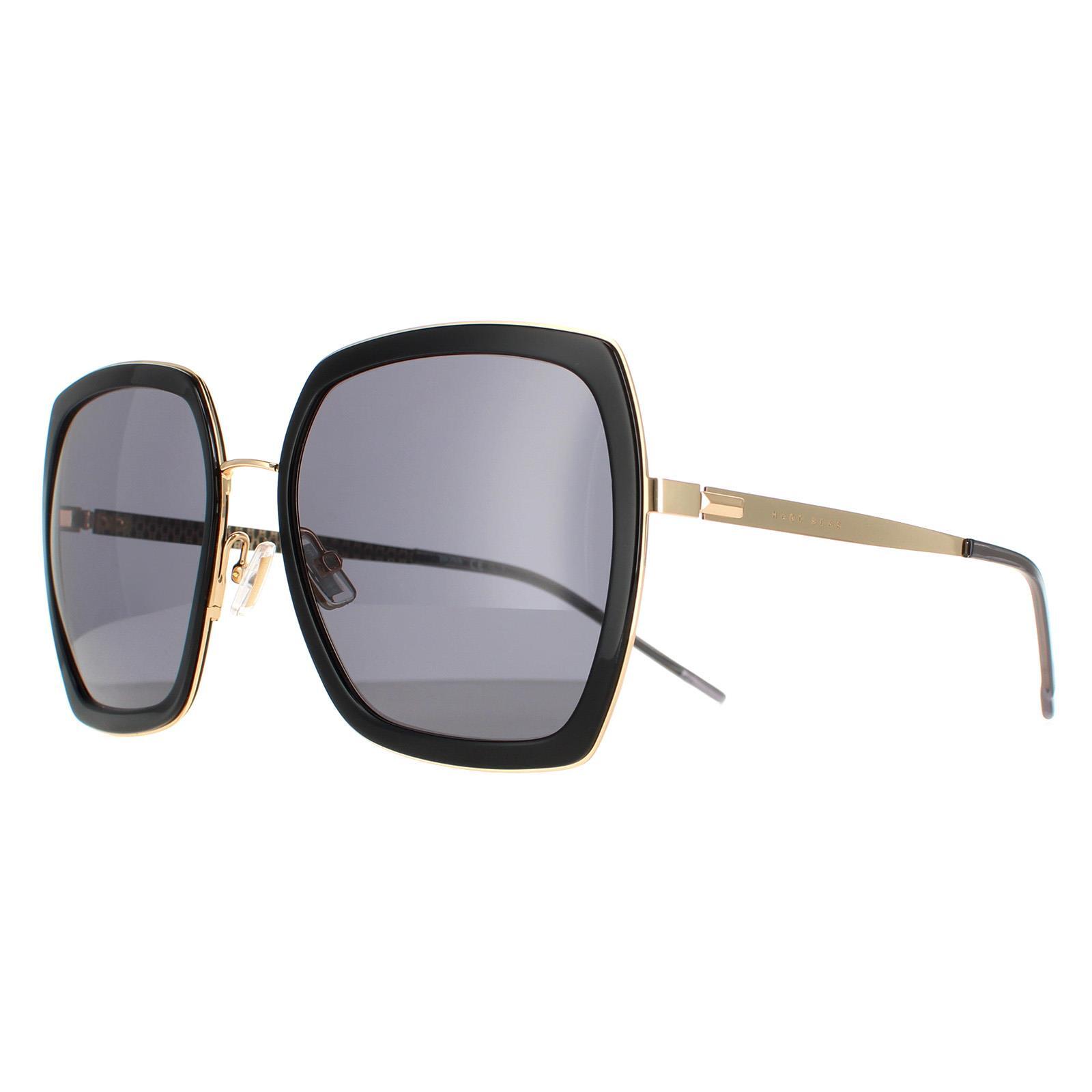 Hugo Boss Square Womens Gold Black Grey Sunglasses 2/4