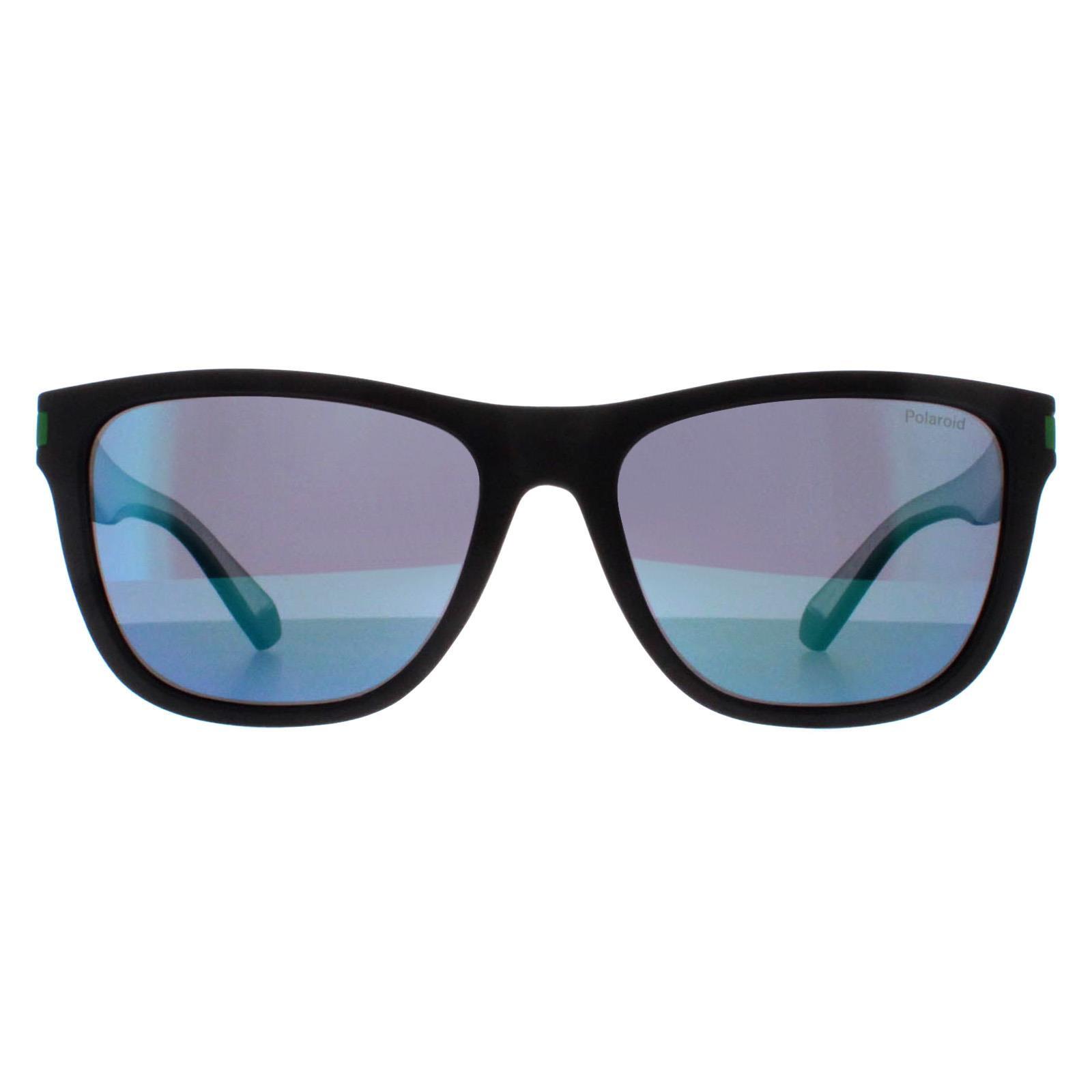 POLAROID Polaroid Square Unisex Matte Black Green Grey Green Mirror Polarized PLD 2138/S