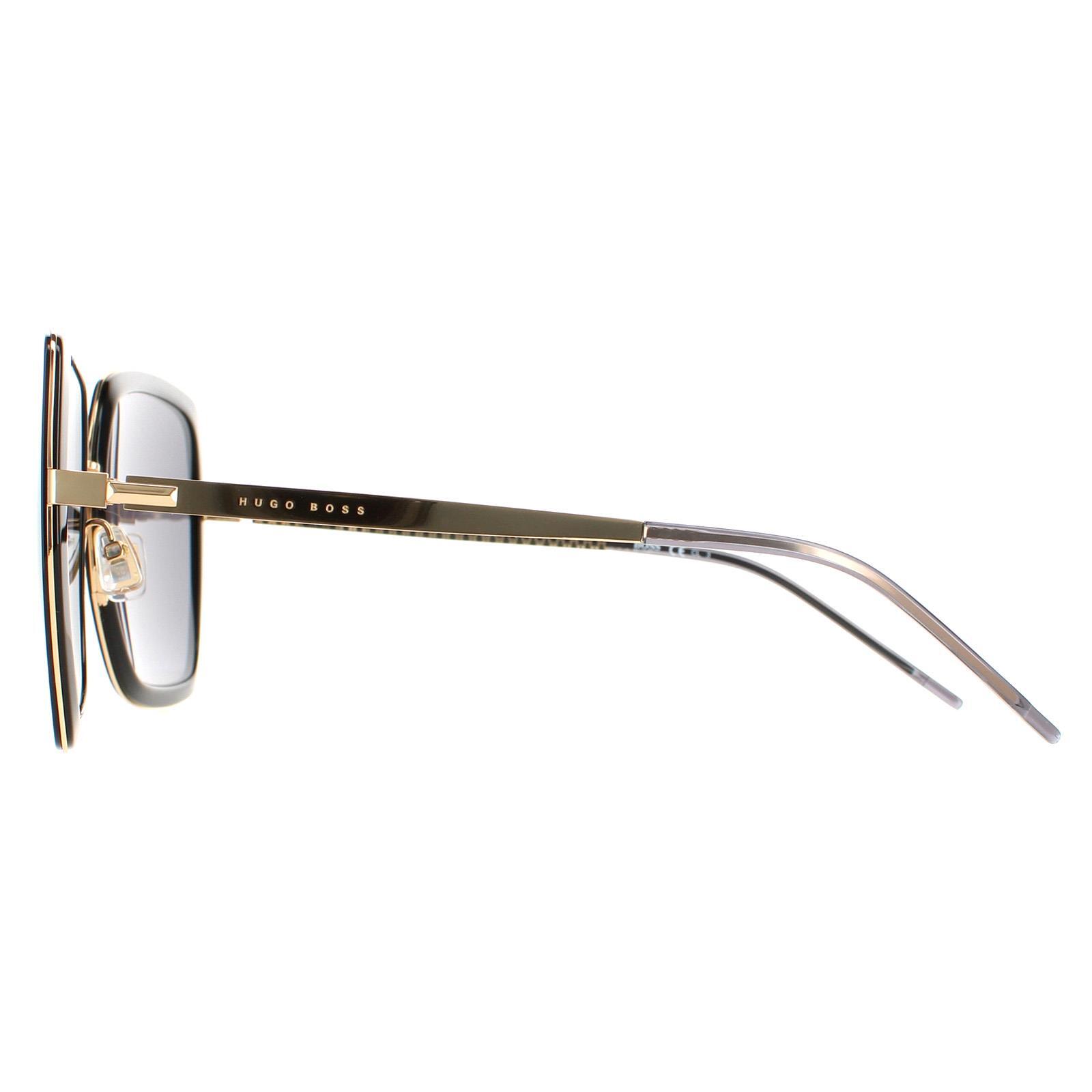 Hugo Boss Square Womens Gold Black Grey Sunglasses 3/4