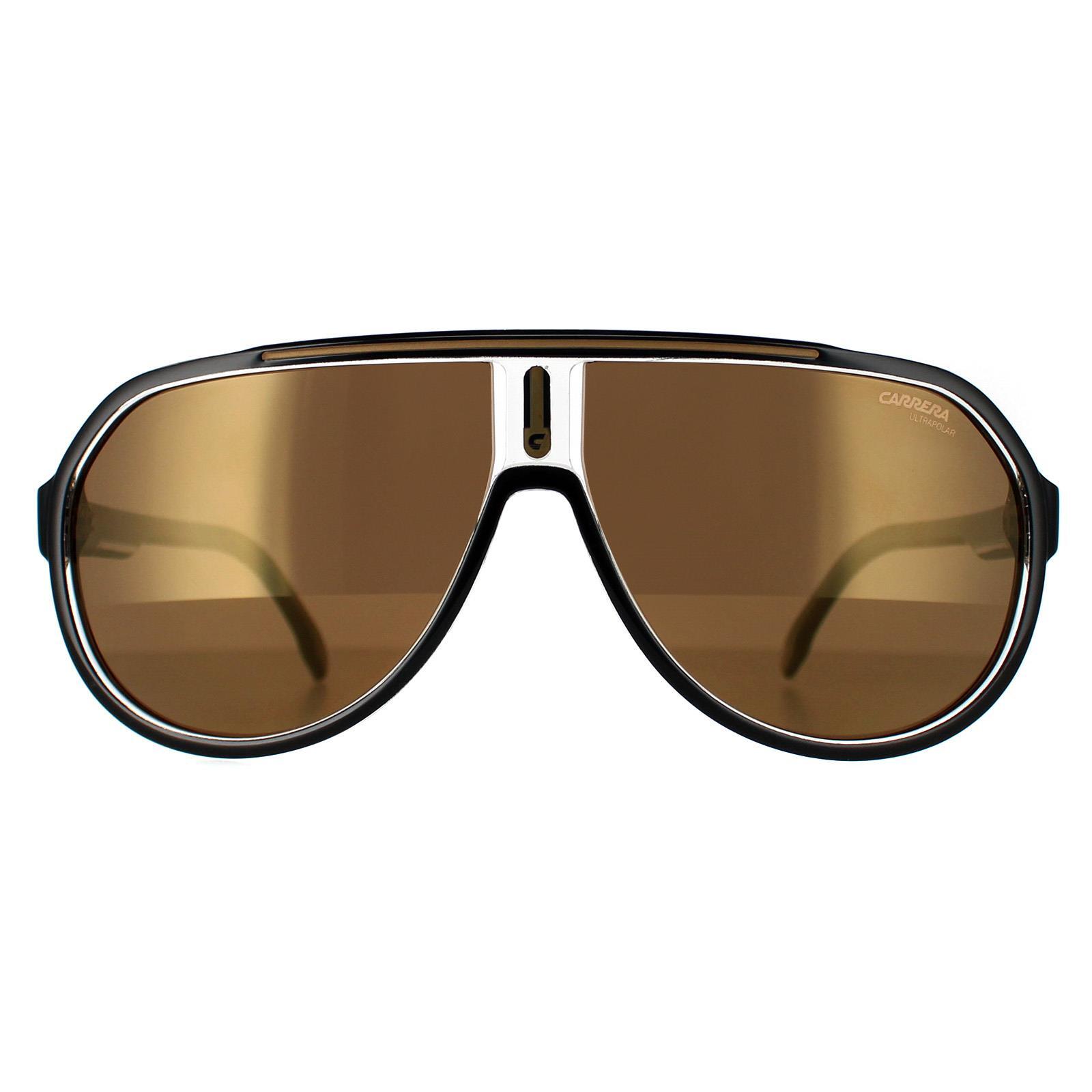 CARRERA Carrera Aviator Mens Black Gold Gold High Contrast Polarized Antireflex 1057/S