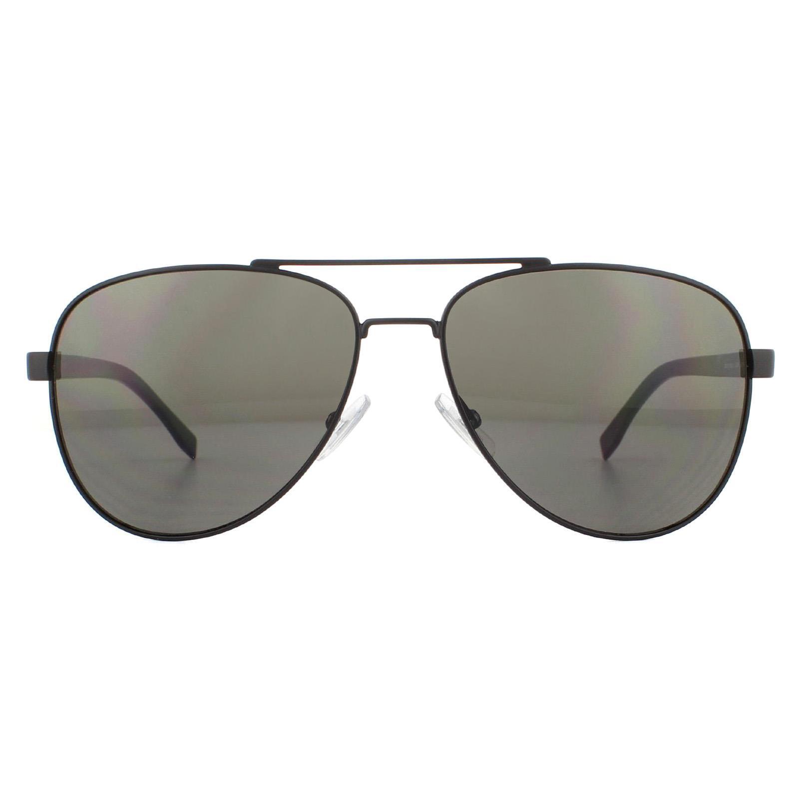 HUGO BOSS Hugo Boss Aviator Mens Matte Black Grey Sunglasses