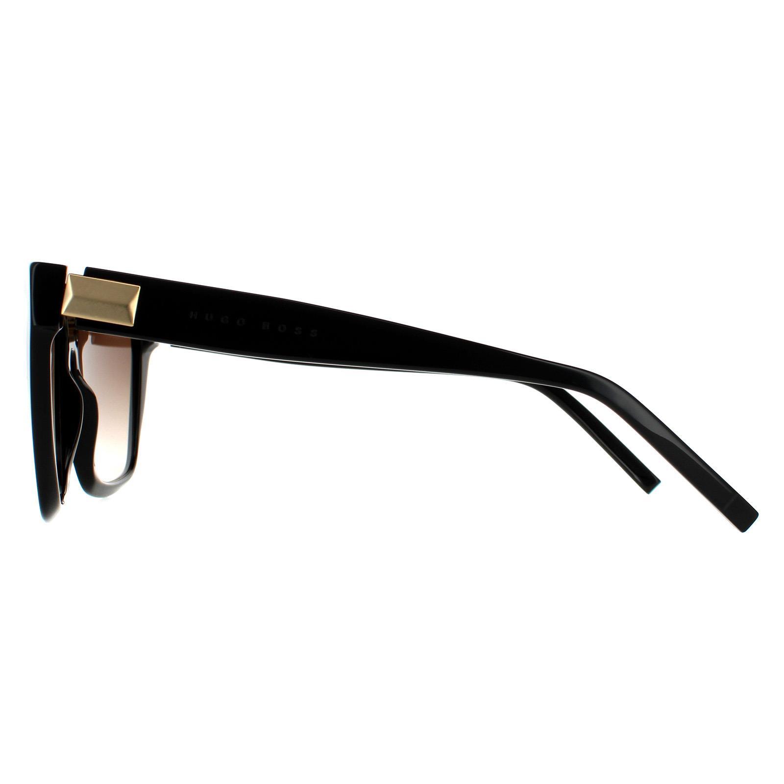 Boss Women\'s Glossy Black Rectangular Sunglasses Jane Shiny Black Rectangular Women main image 4