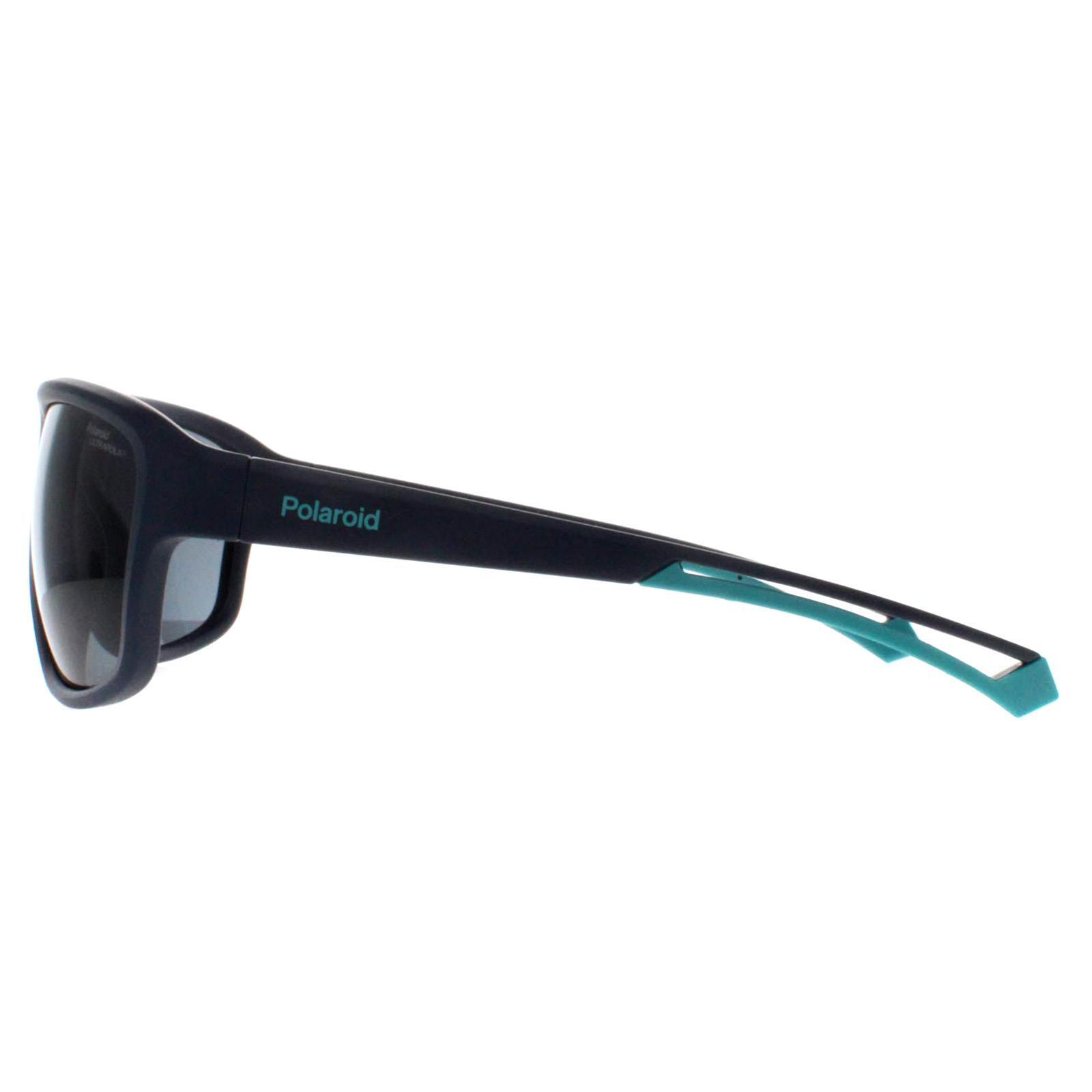 Polaroid Rectangle Unisex Blue Azure Grey Polarized High Contrast PLD 7049/S 3/4