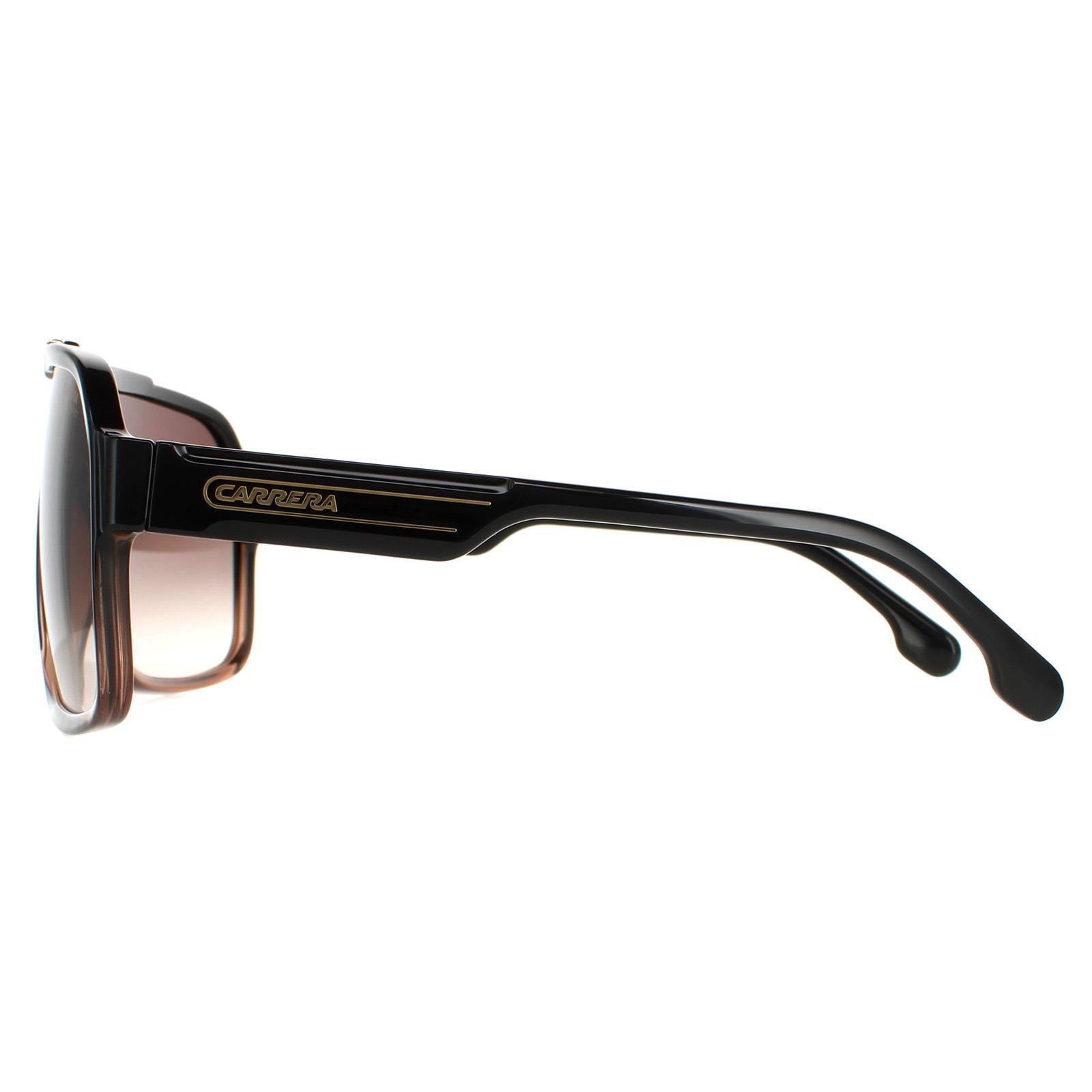 Carrera Aviator Mens Black Brown Brown Gradient Sunglasses 3/4