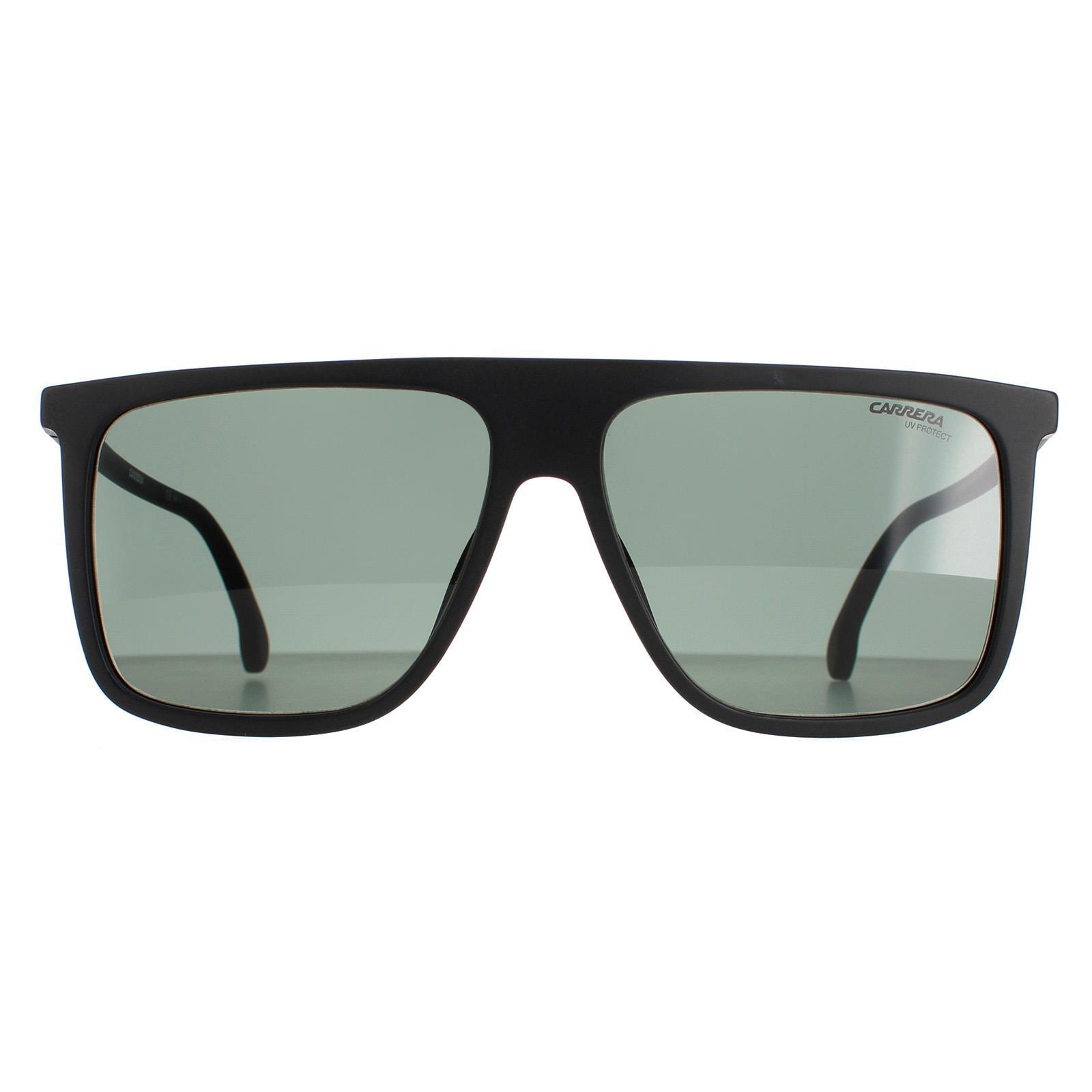 CARRERA Carrera Square Mens Matte Black Green Sunglasses
