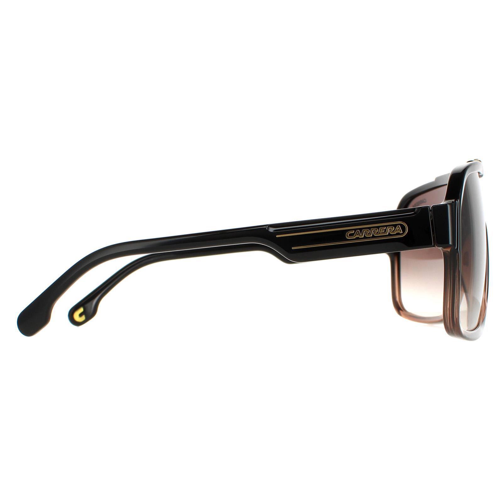 Carrera Aviator Mens Black Brown Brown Gradient Sunglasses 4/4