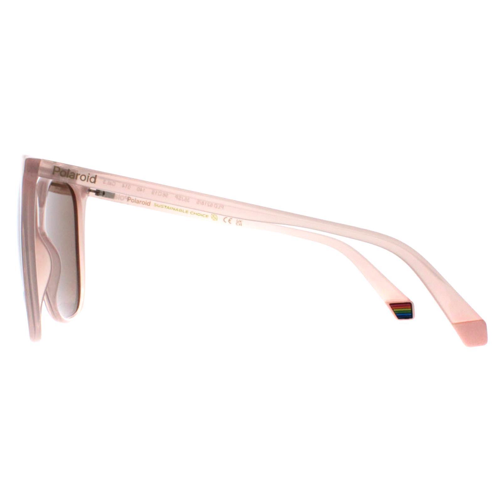 Polaroid Square Womens Pink Bronze Polarized PLD 6218/S 3/4
