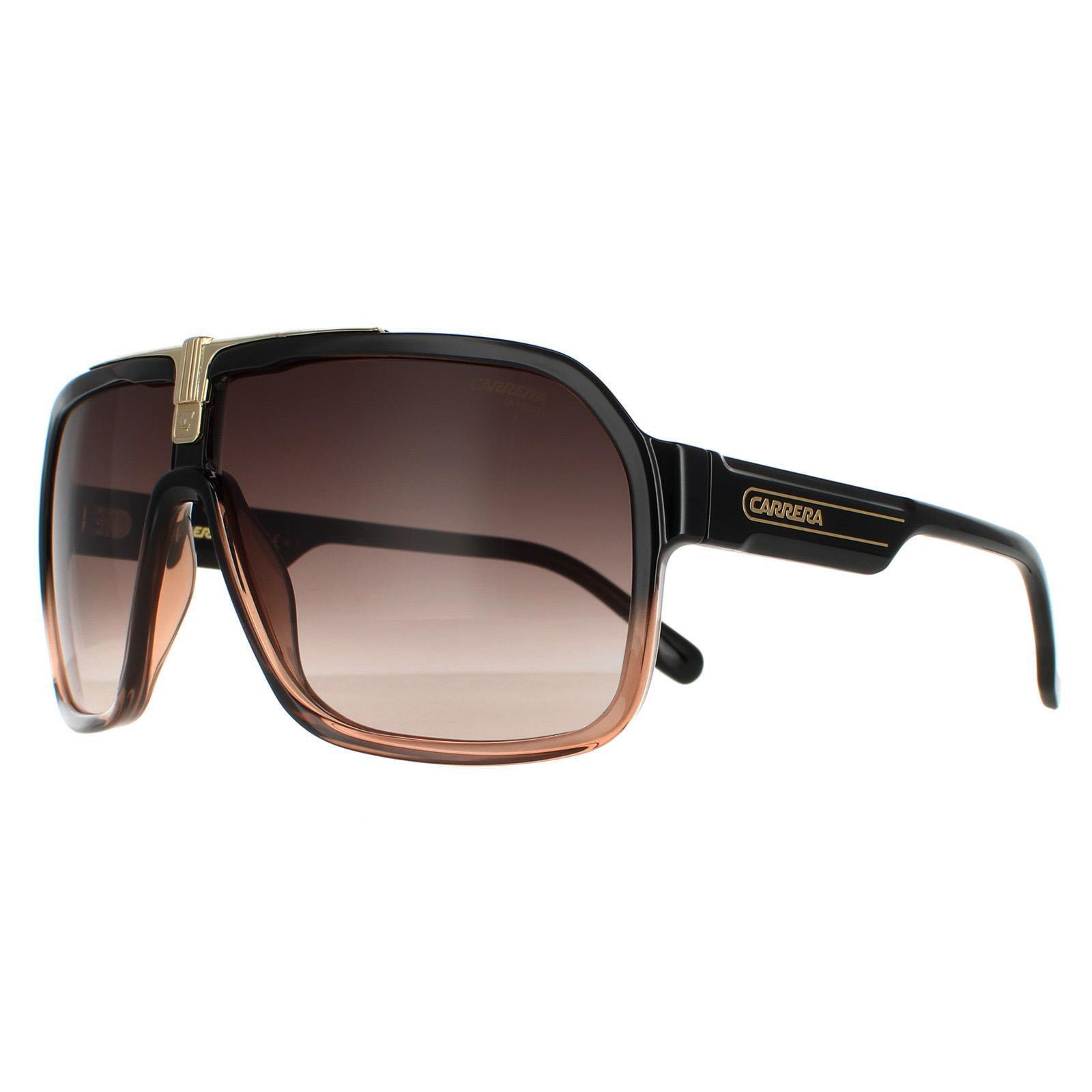 Carrera Aviator Mens Black Brown Brown Gradient Sunglasses 2/4