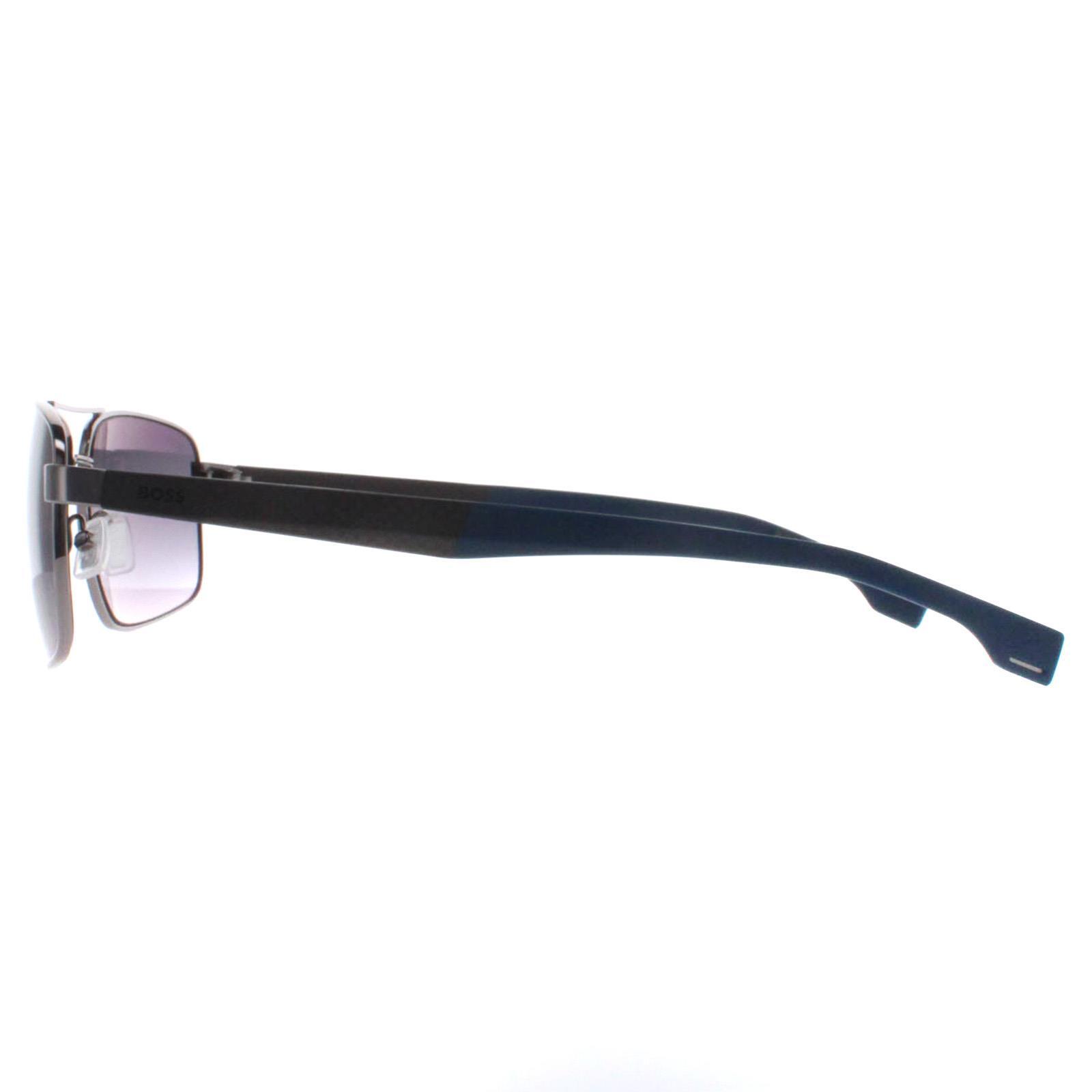 Hugo Boss Aviator Mens Ruthenium Blue Blue BOSS 1580/S 3/4