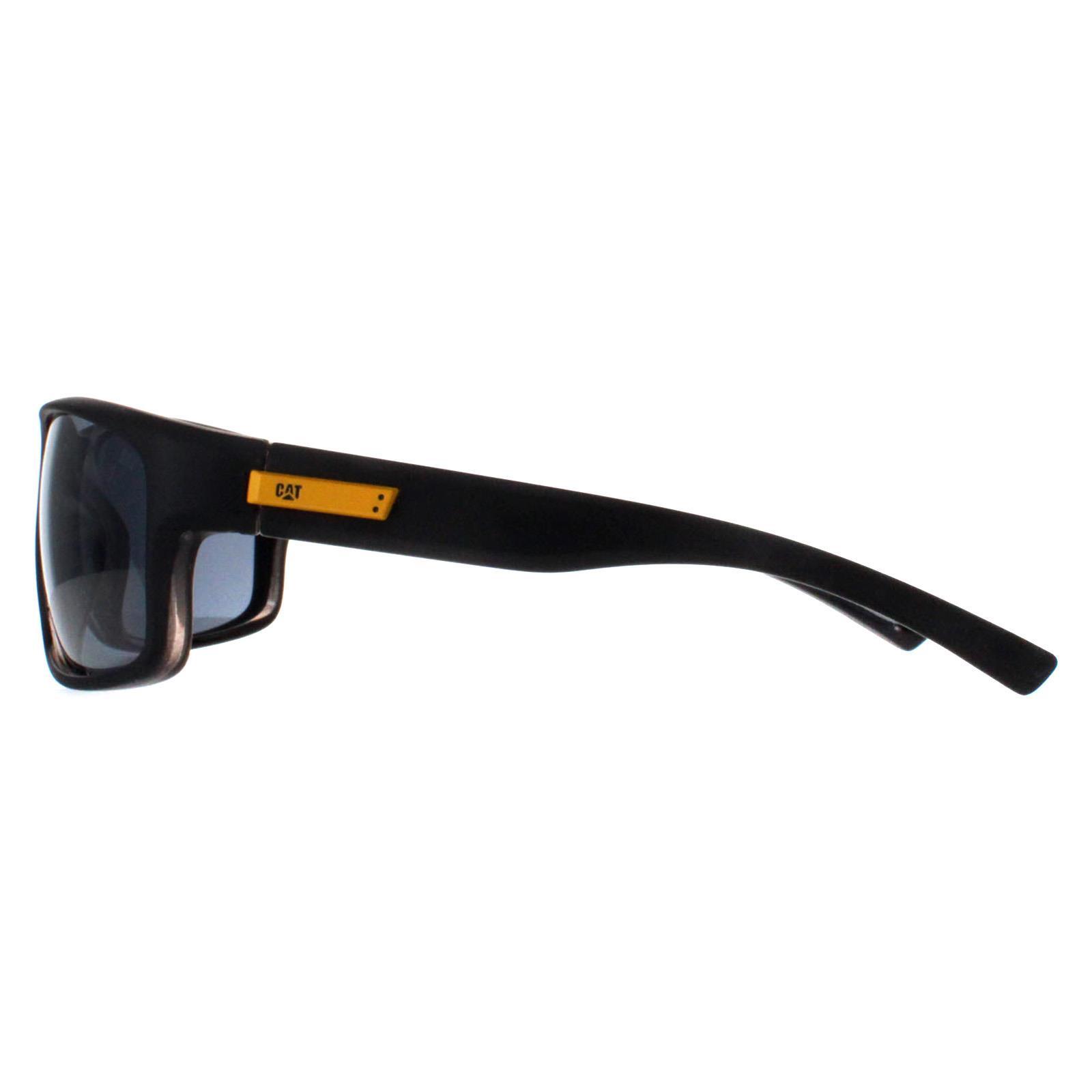 Caterpillar Wrap Mens Matte Black Grey Polarized CTS-8019 3/4