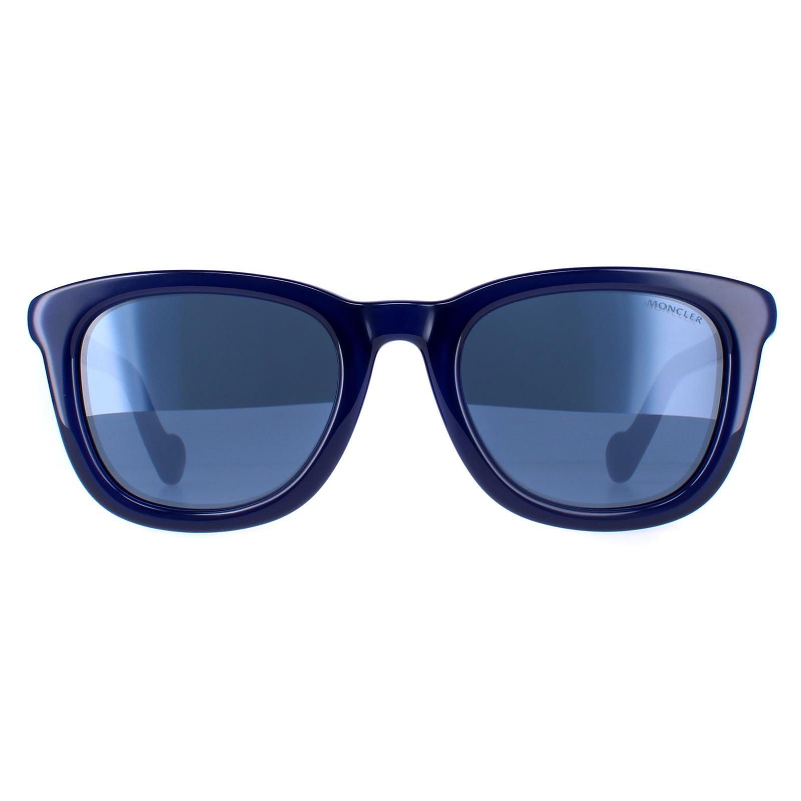 MONCLER Moncler Round Mens Shiny Royal Blue Blue Mirror ML0118
