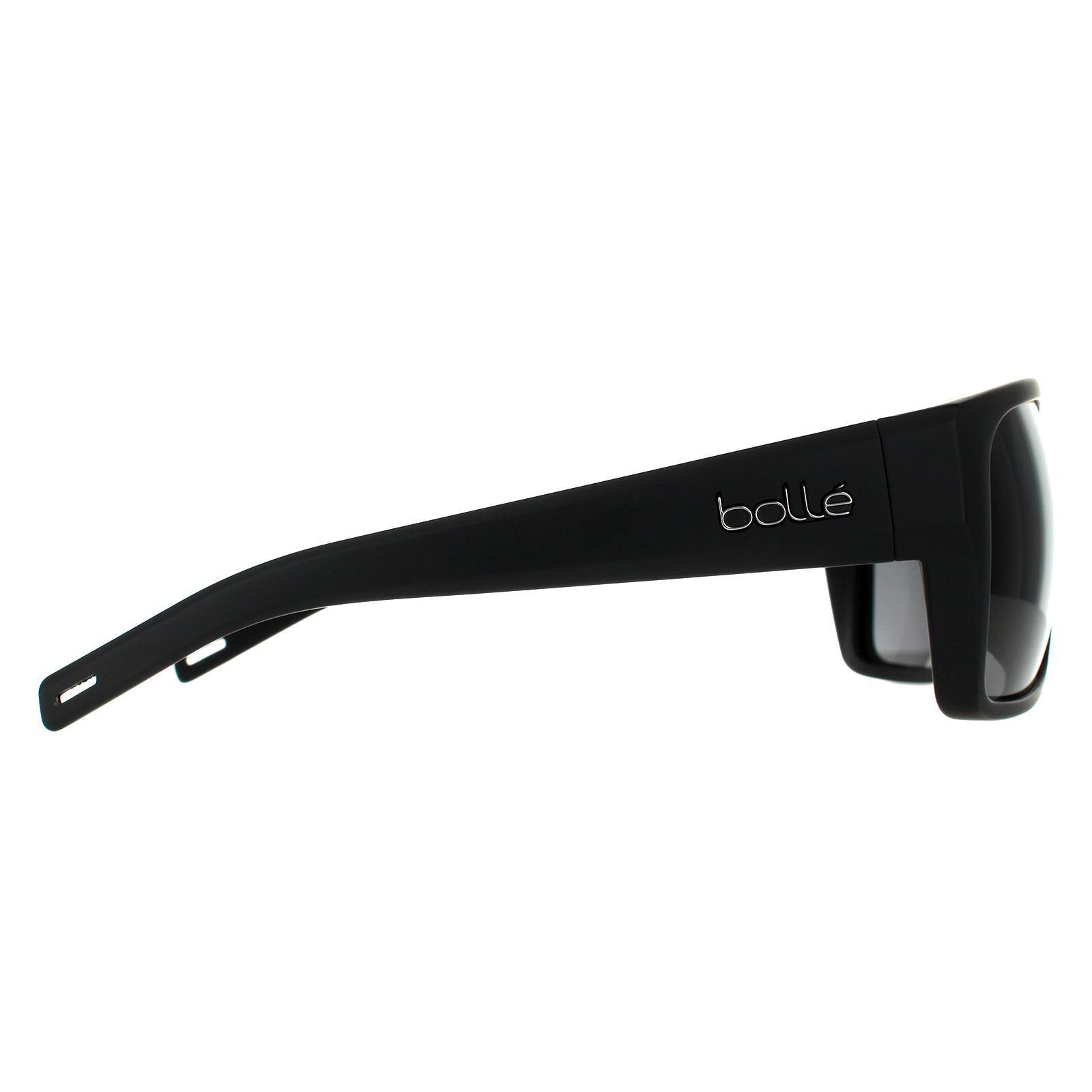 Bolle Square Mens Matte Black TNS Grey Polarized Sunglasses 4/4