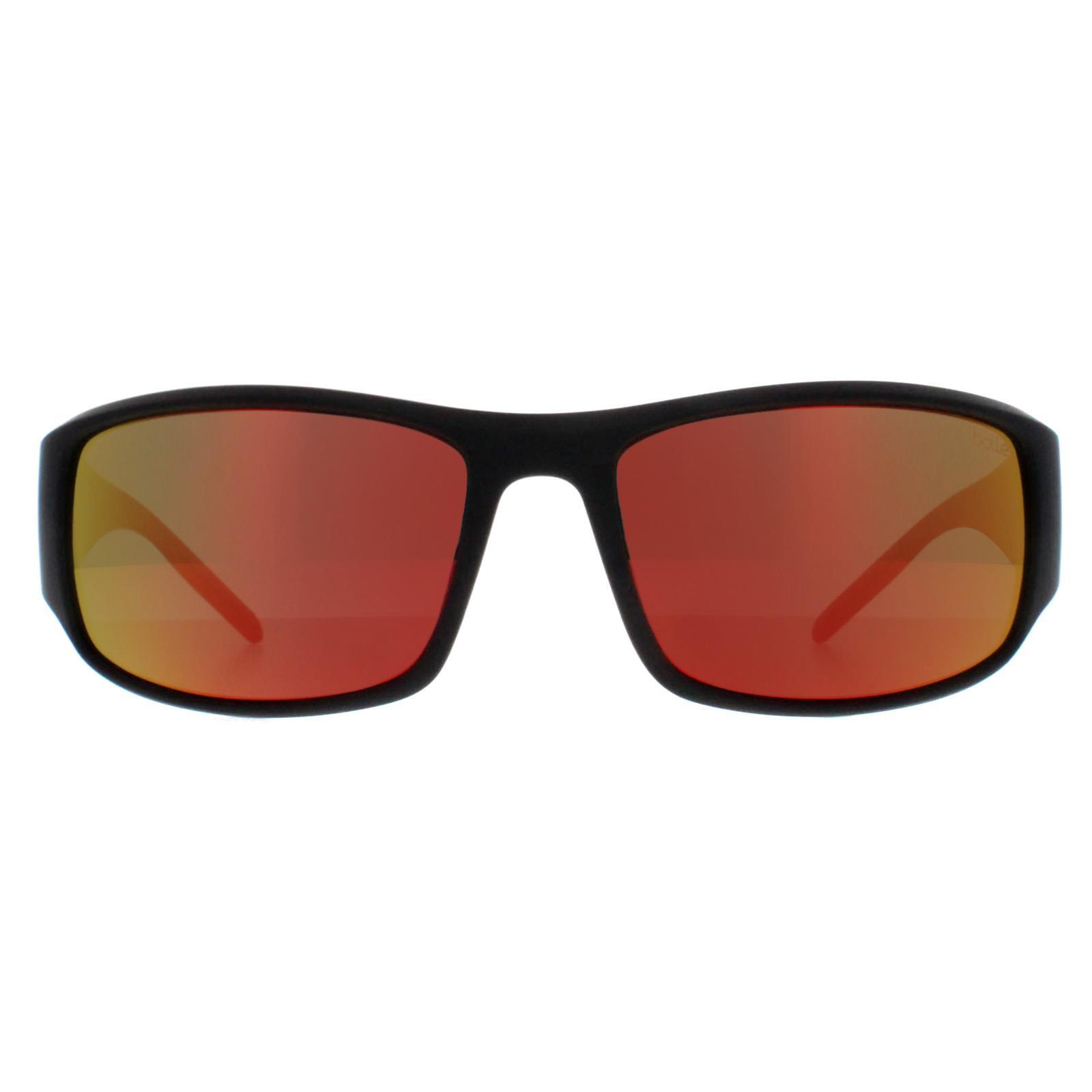 BOLLÉ Bolle Wrap Mens Matte Black Volt+ Ruby Polarized King