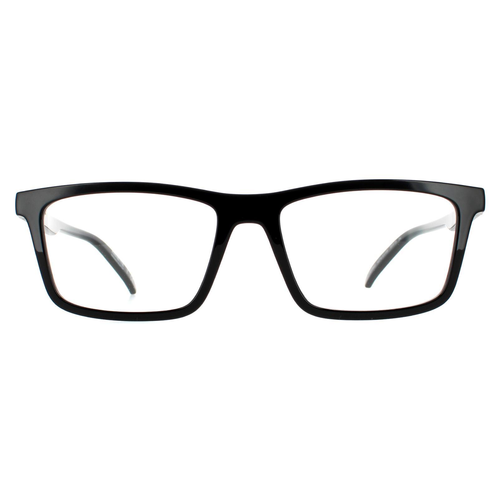 ARNETTE Arnette Rectangle Mens Shiny Black Clear Sunglasses
